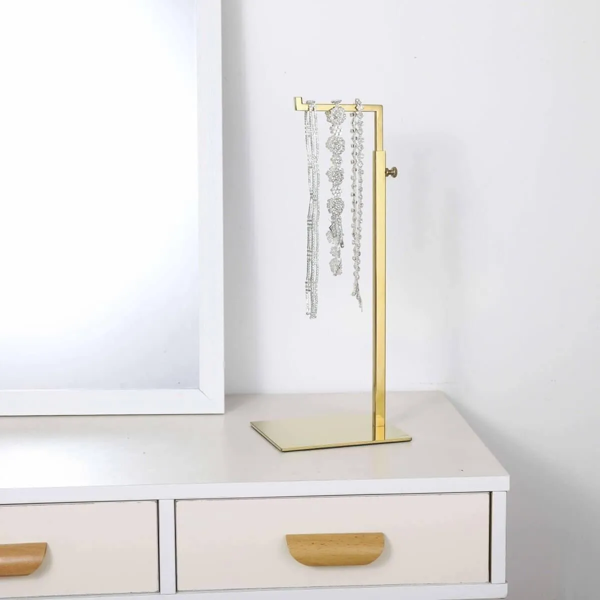Ladies Purse Display Stand Set of Two Polished Gold Single Hook Gold Purse Display Stand