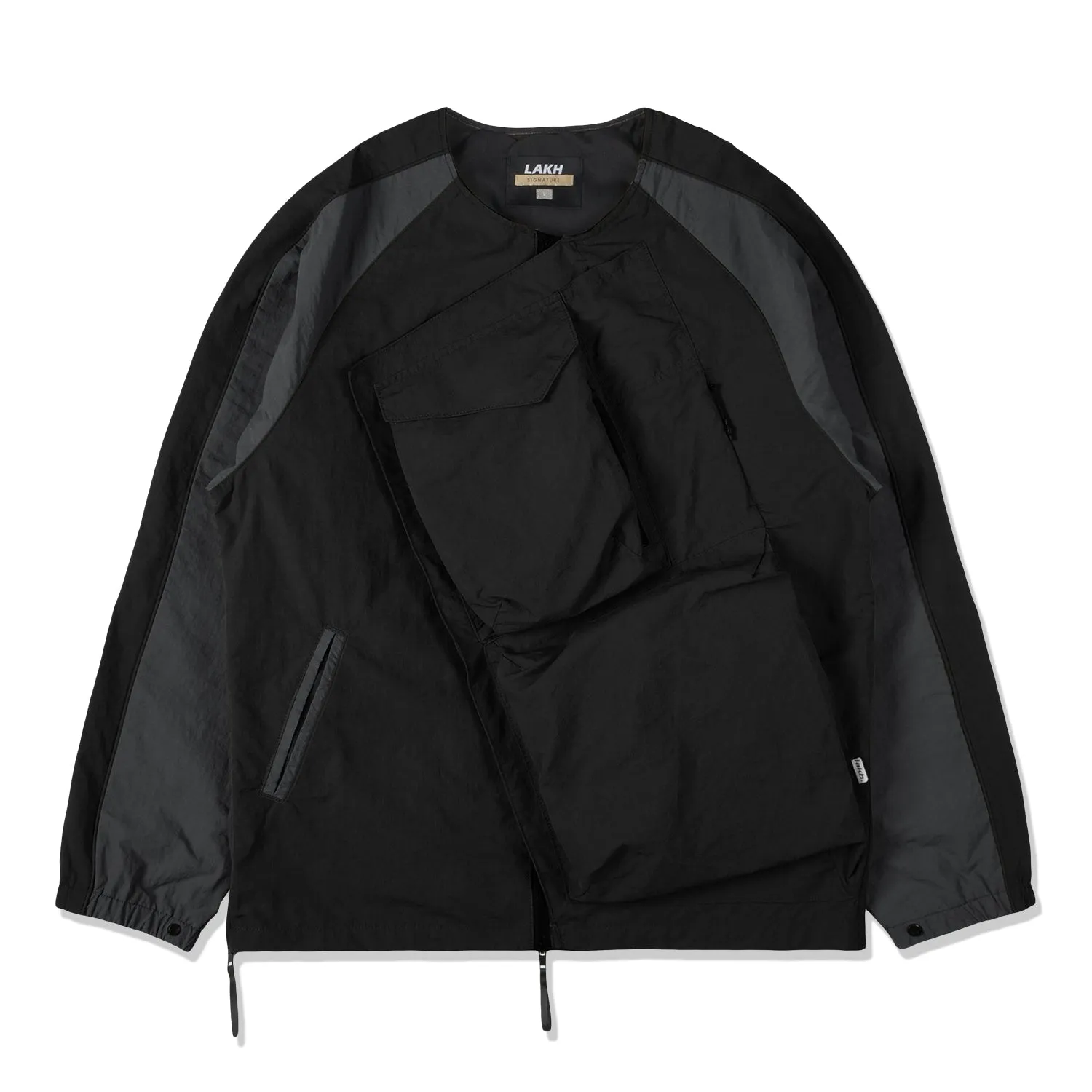 LAKH Men Slanted Pockets Functional Jacket Black SPFJ-BLCK