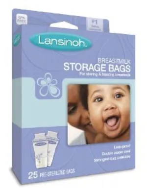 Lansinoh 20435 Breastmilk Storage Bags, 25-Count Boxes (150 Sterilized Bags)