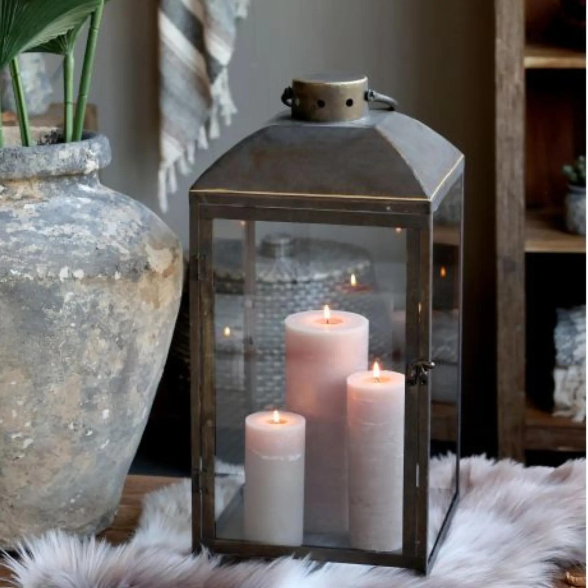 Lanterne i antique messing - Flere størrelser - Chic Antique
