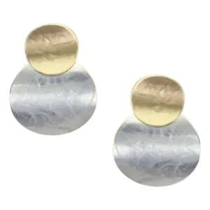 Large Layered Curved Discs Clip Earring