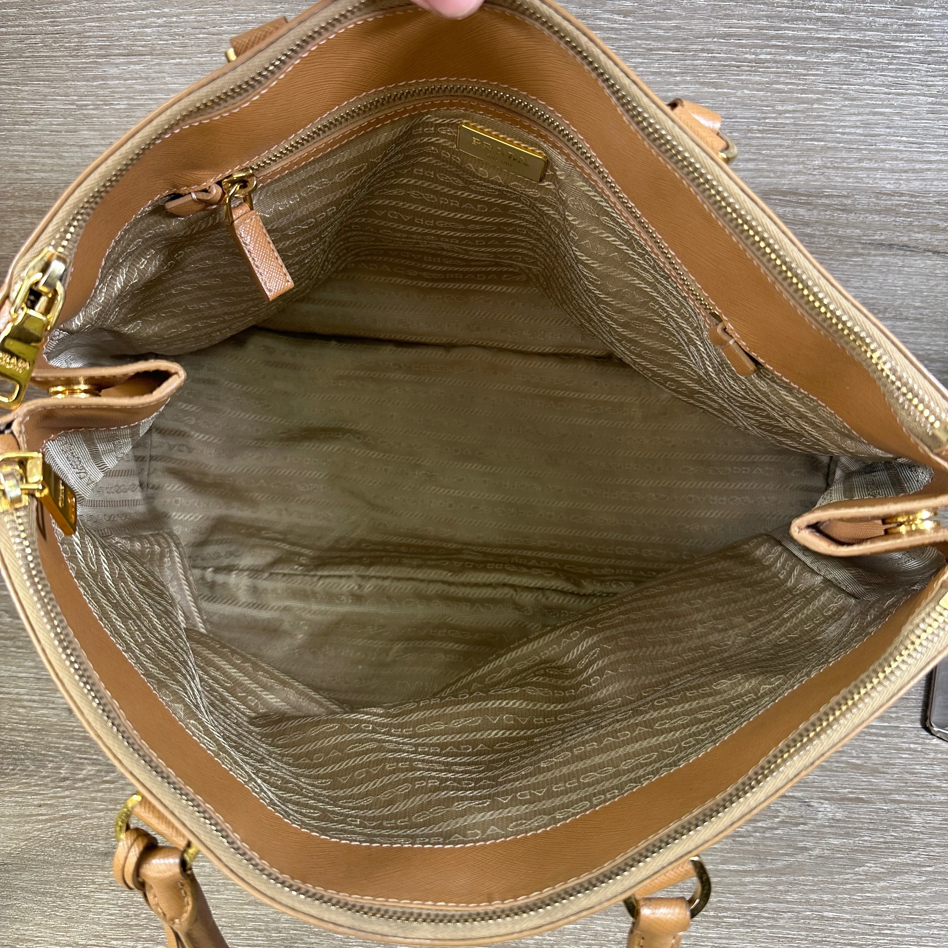 Large Prada Galleria Saffiano Leather Caramel