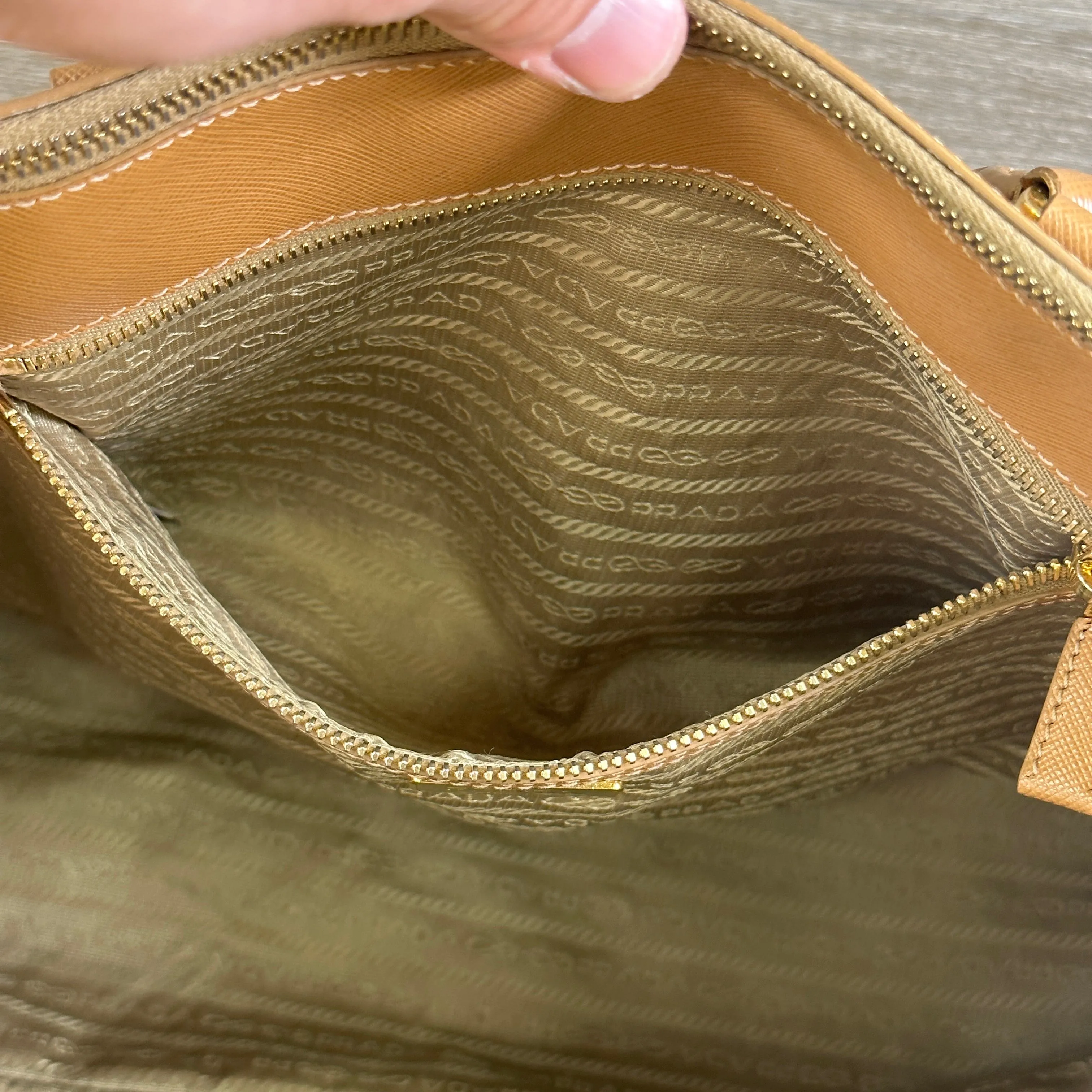 Large Prada Galleria Saffiano Leather Caramel