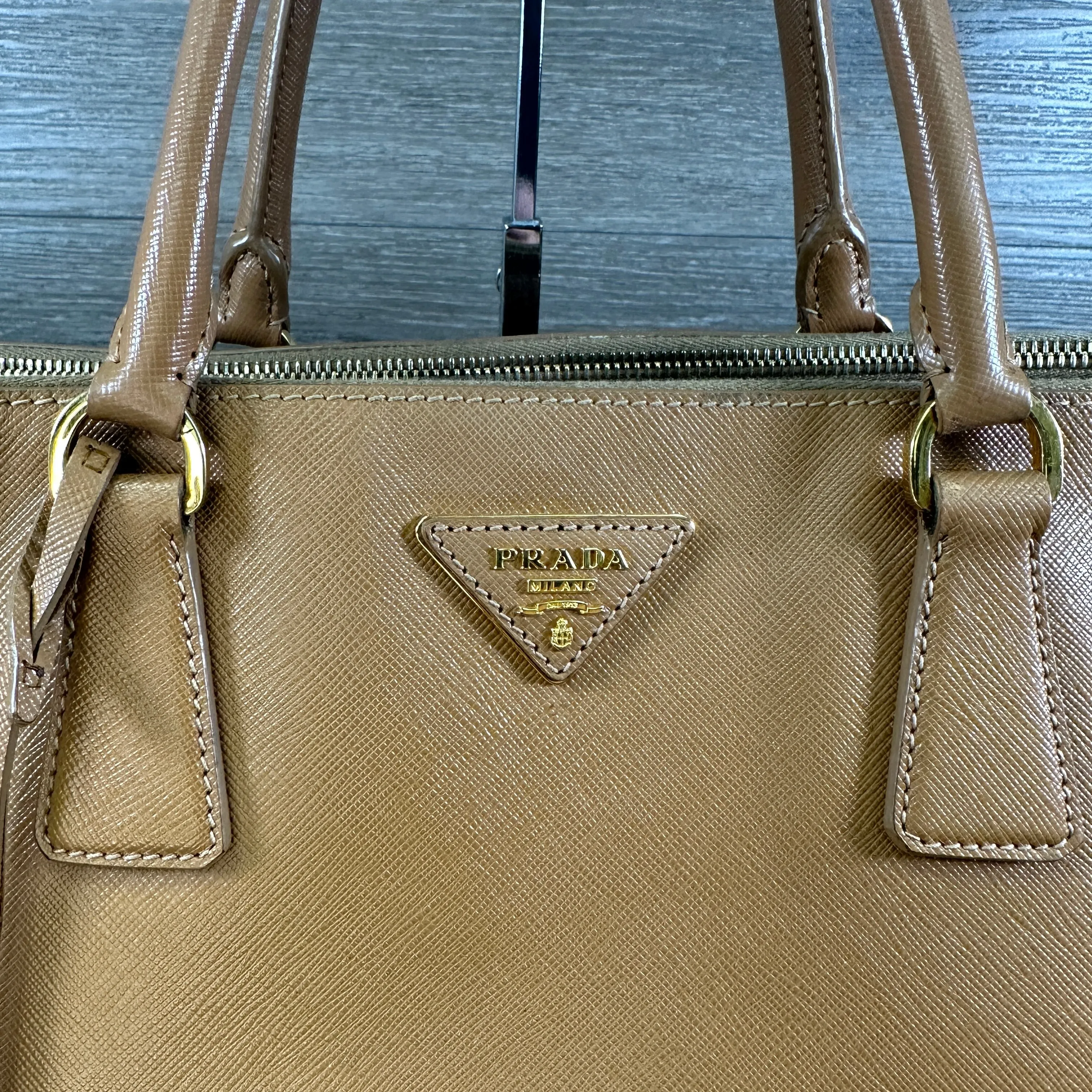 Large Prada Galleria Saffiano Leather Caramel
