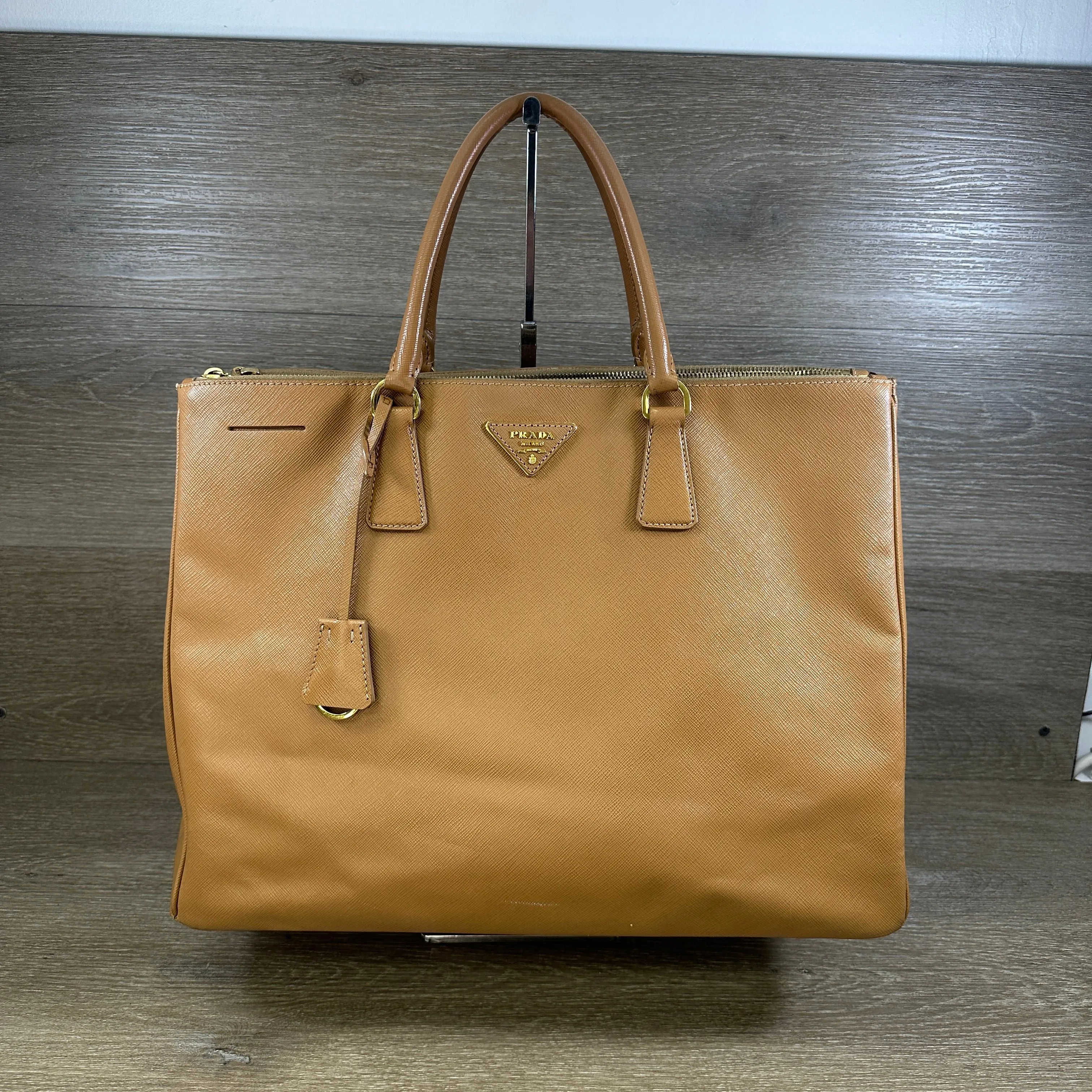Large Prada Galleria Saffiano Leather Caramel