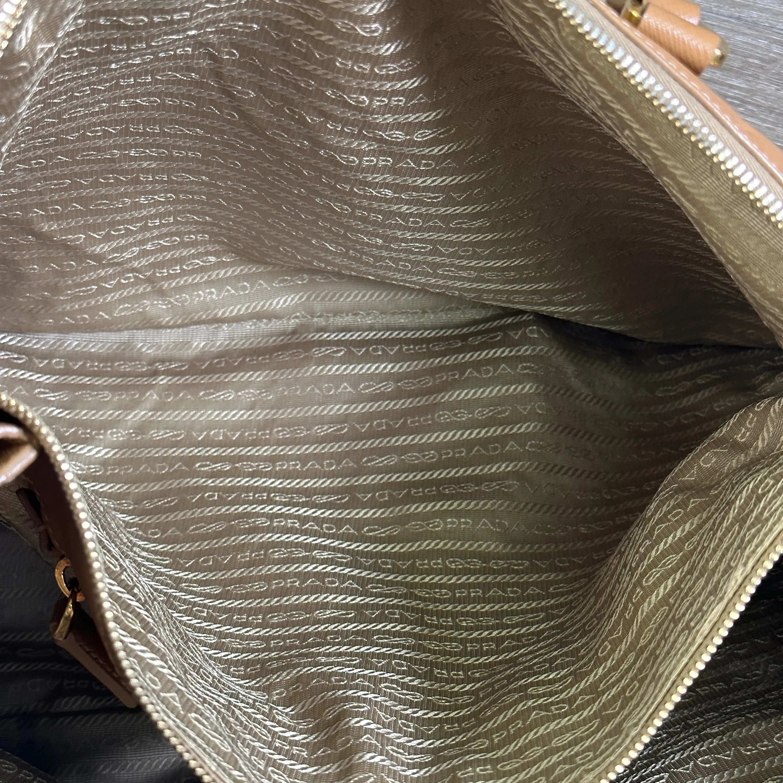 Large Prada Galleria Saffiano Leather Caramel