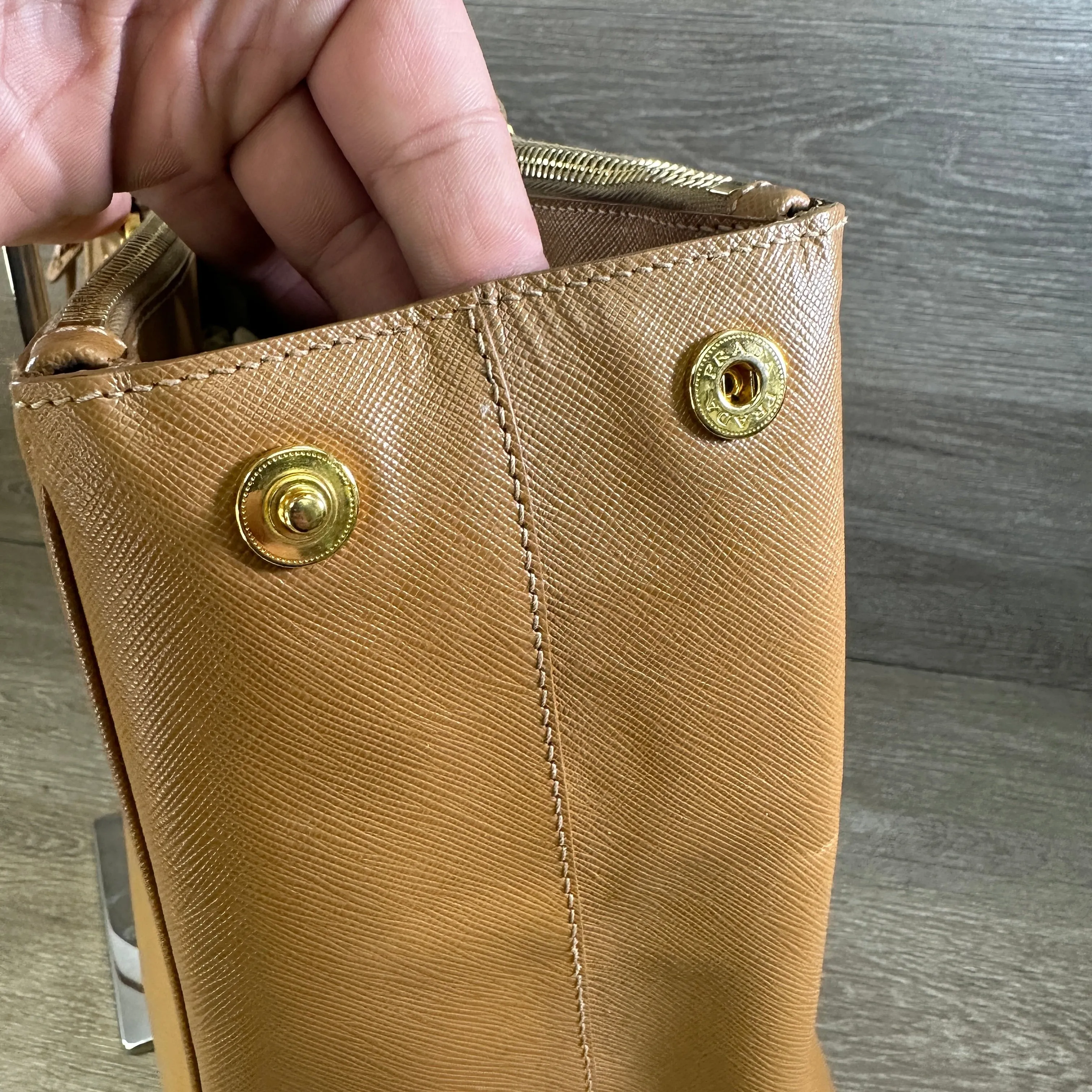 Large Prada Galleria Saffiano Leather Caramel