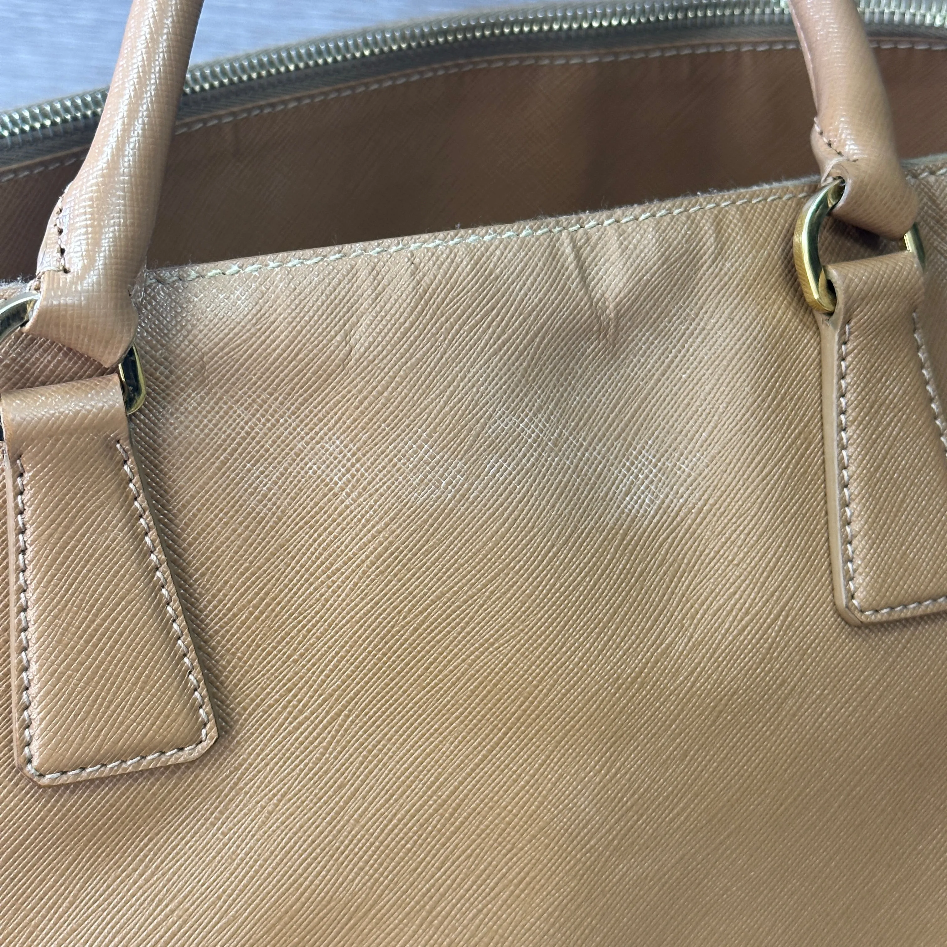Large Prada Galleria Saffiano Leather Caramel