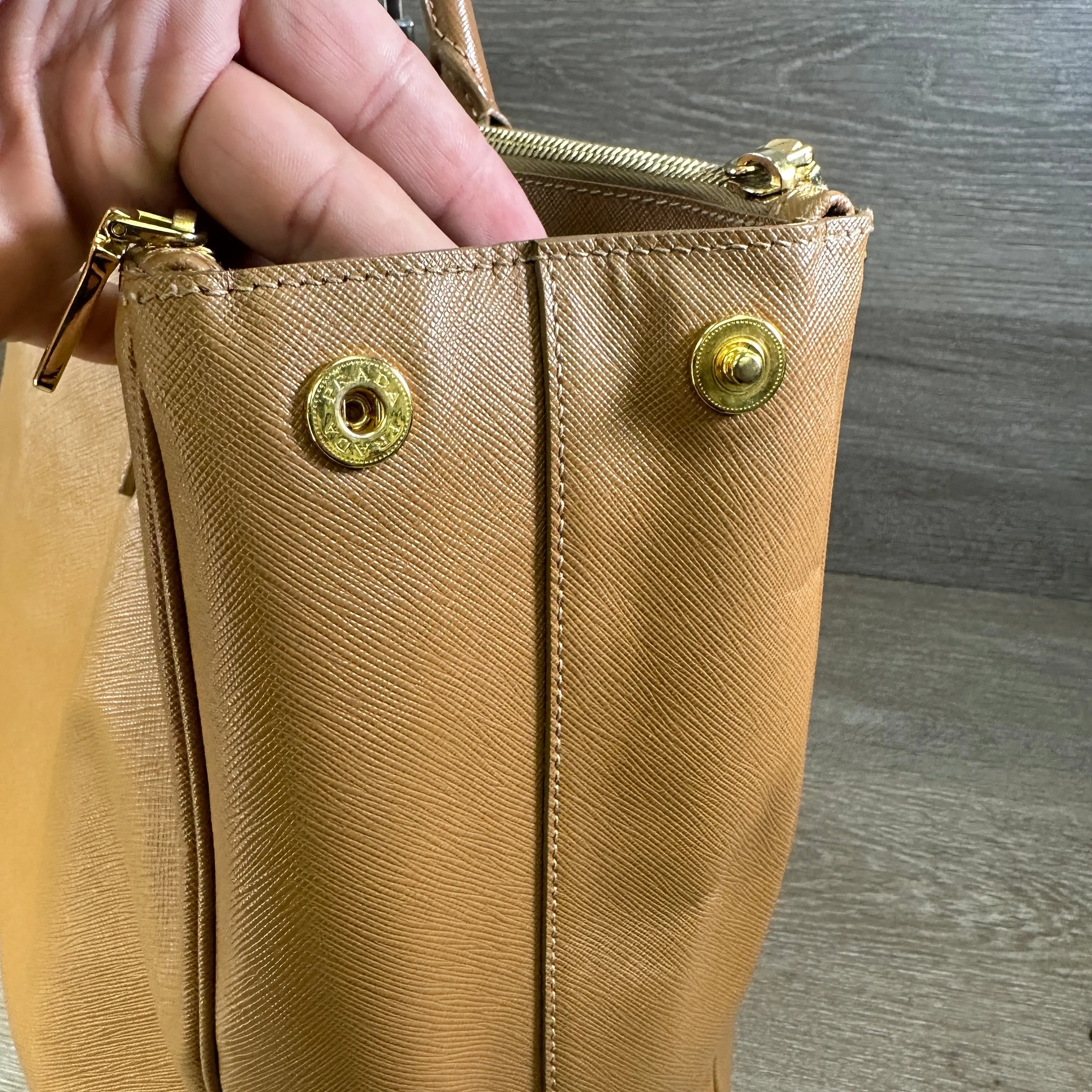 Large Prada Galleria Saffiano Leather Caramel