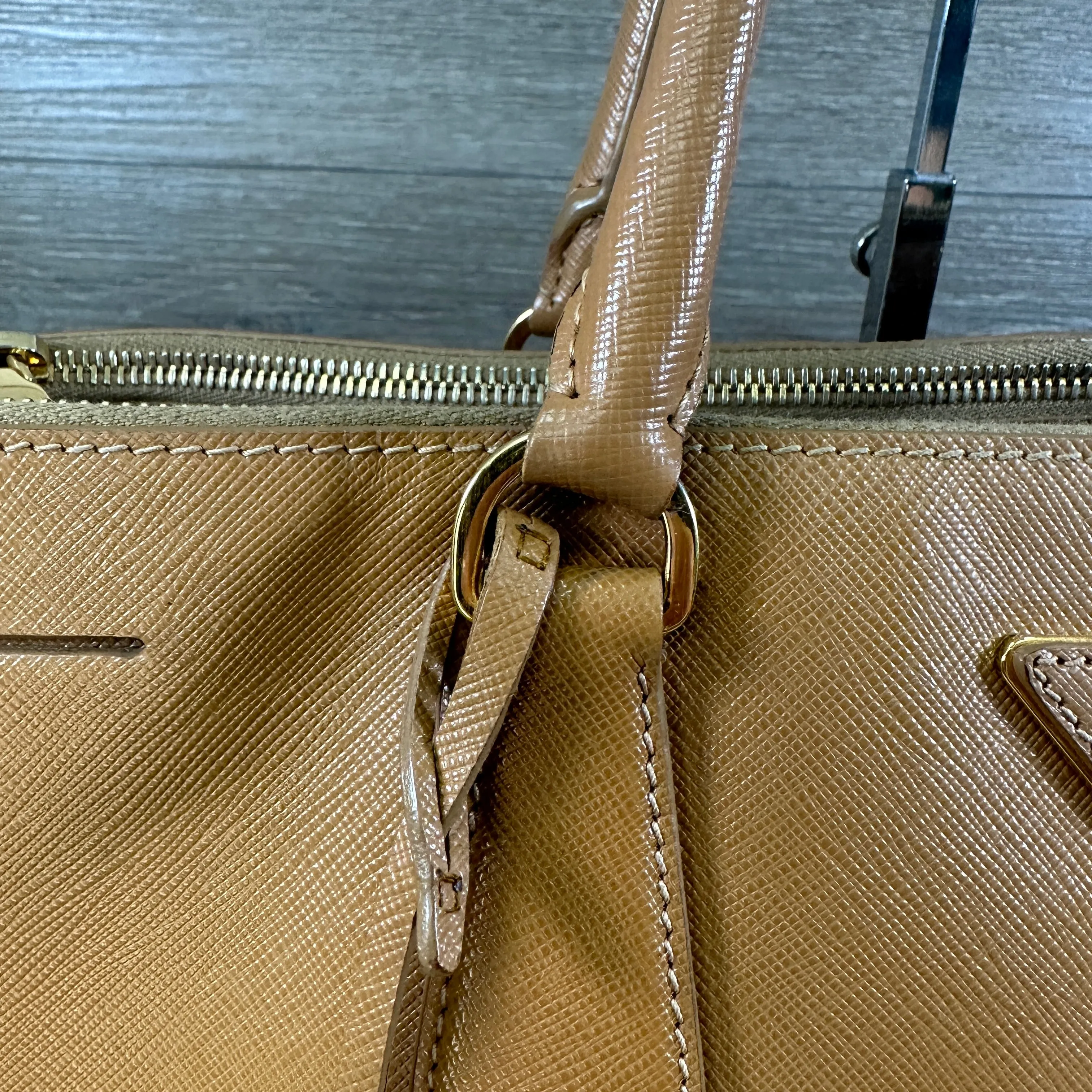 Large Prada Galleria Saffiano Leather Caramel