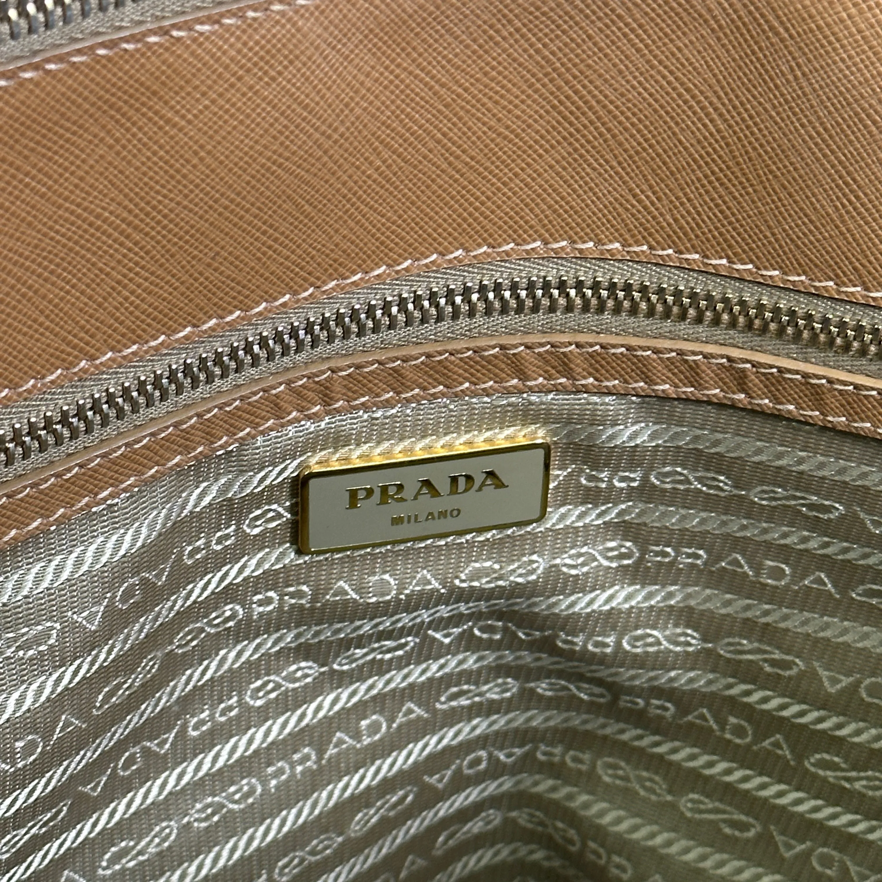 Large Prada Galleria Saffiano Leather Caramel