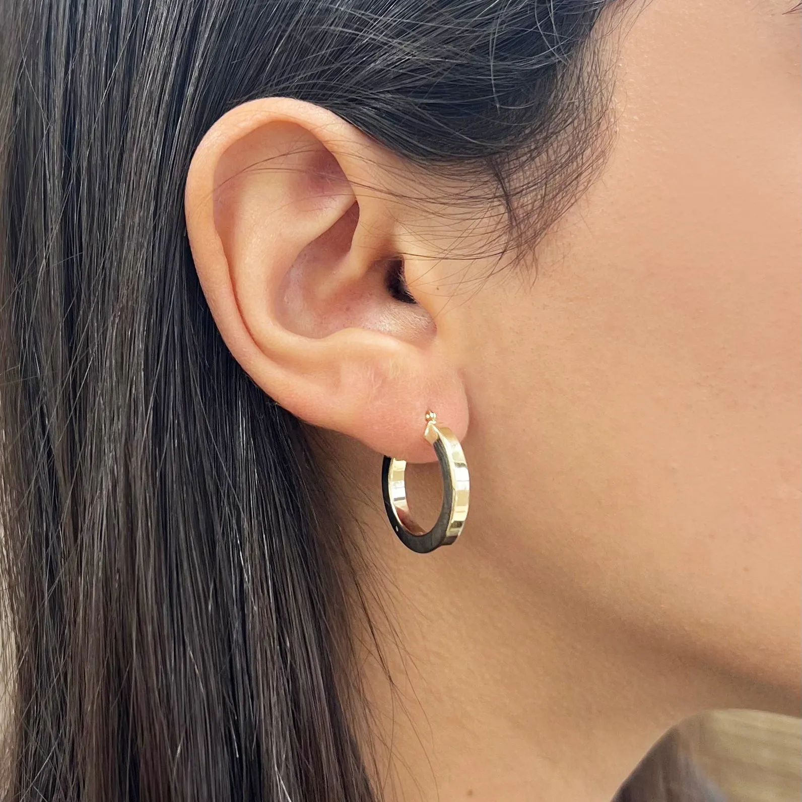 Large Square Tube Hoop Earrings