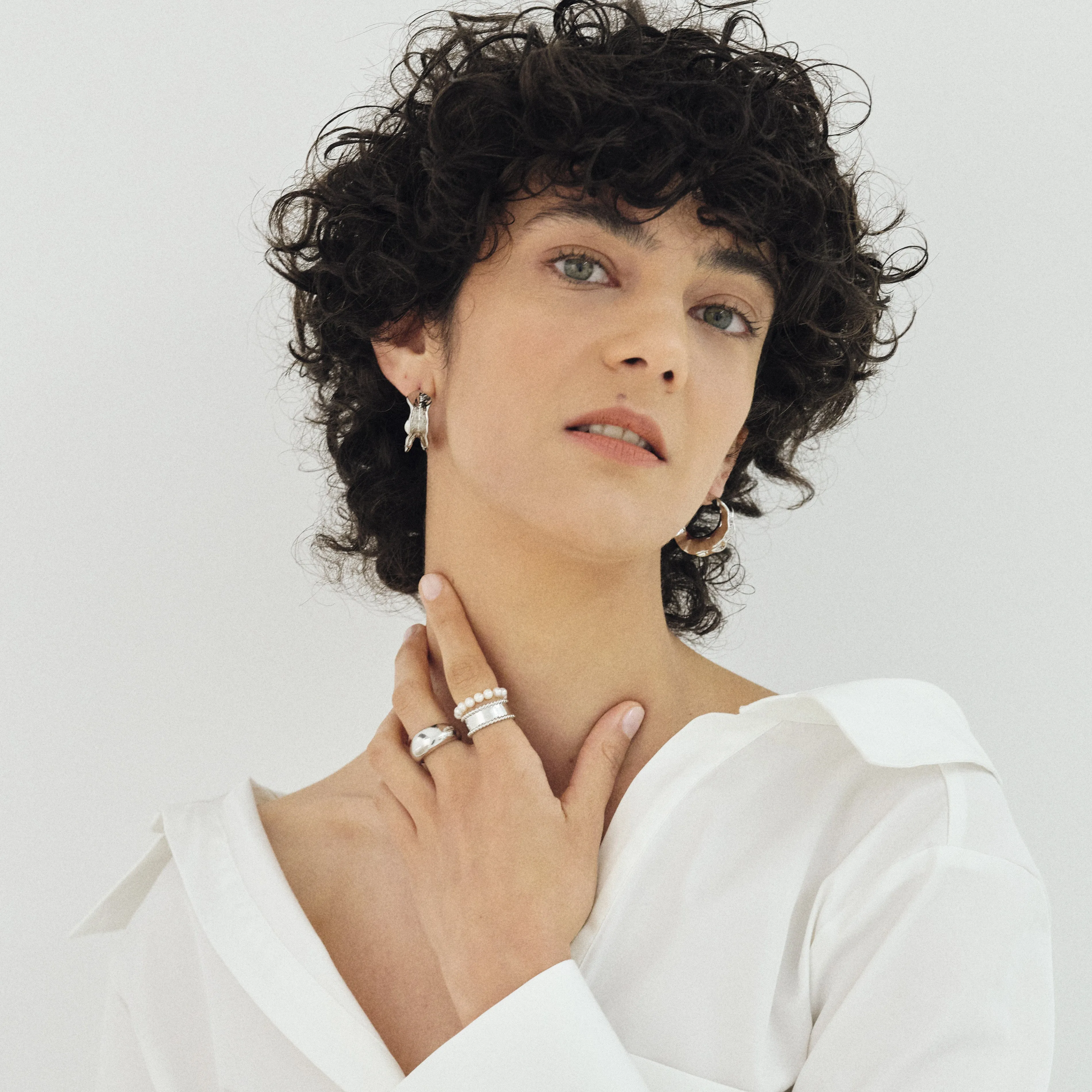 Large Wavy Hoop Earrings