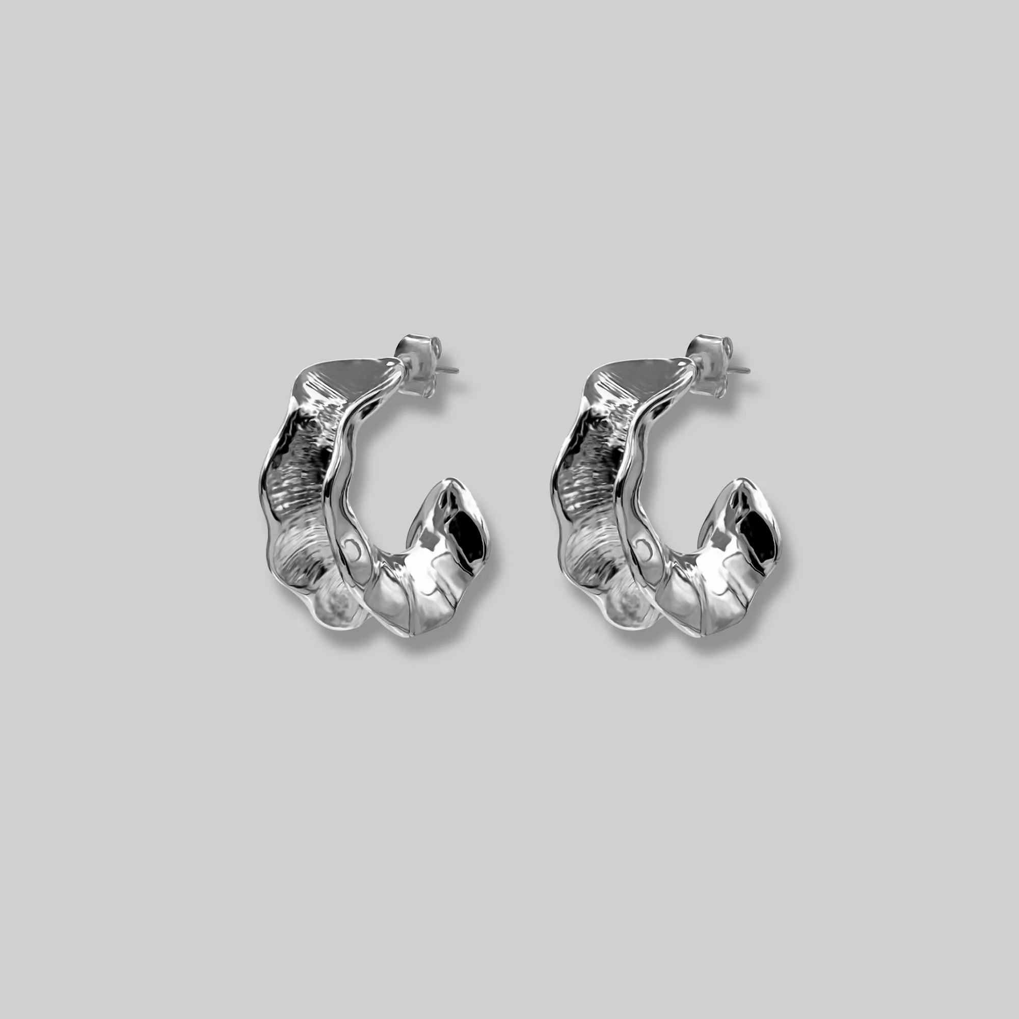 Large Wavy Hoop Earrings