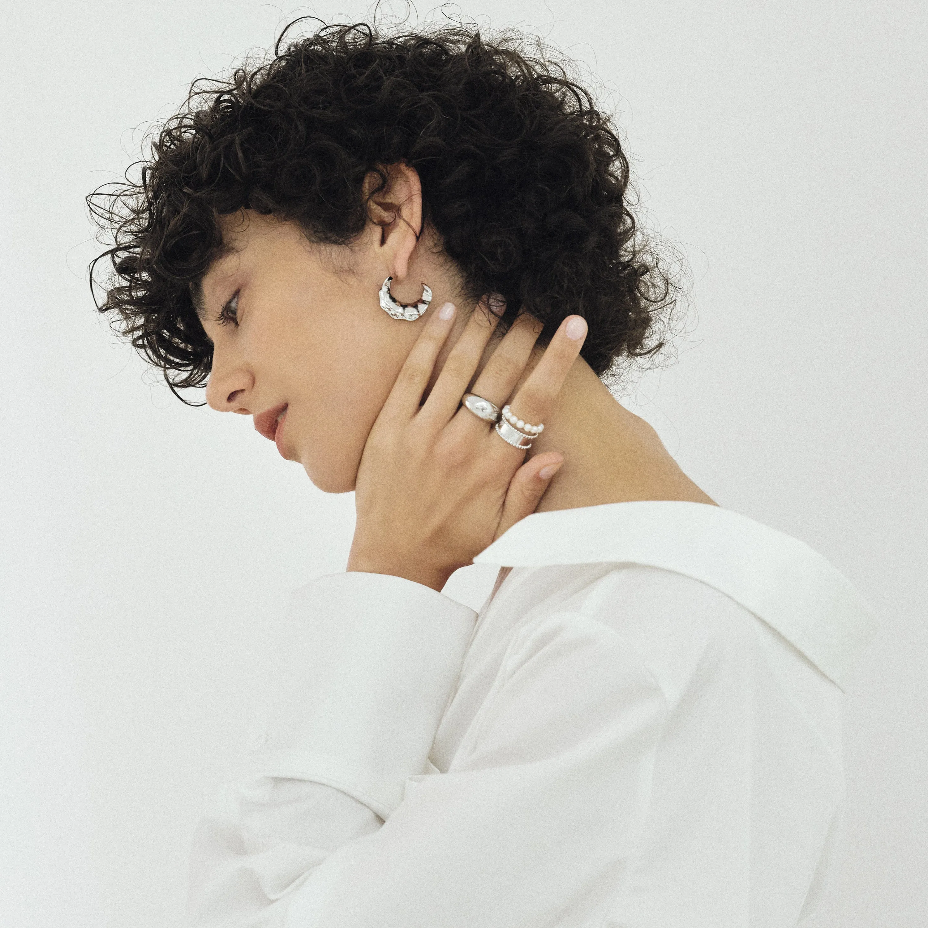 Large Wavy Hoop Earrings