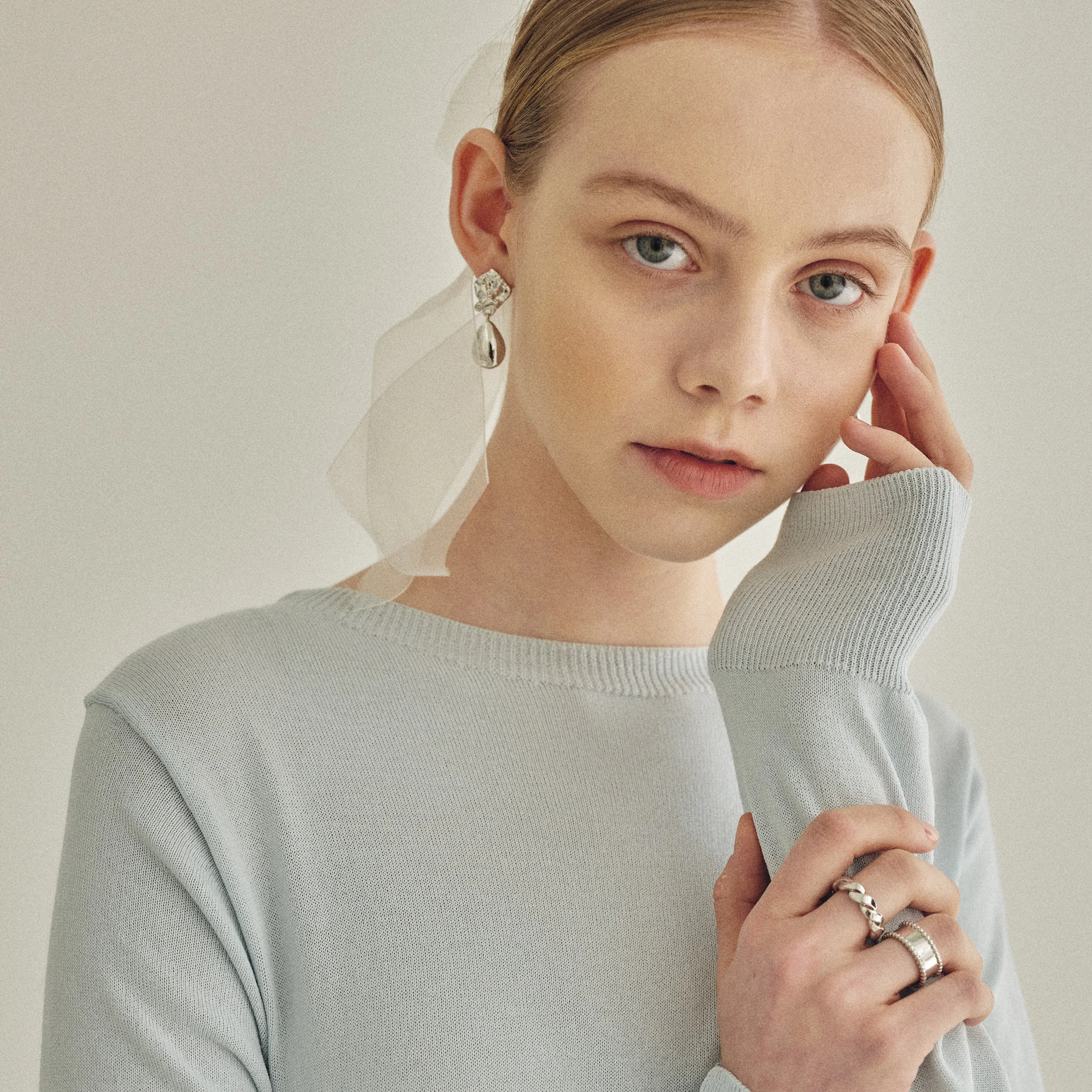 Large Wrinkle Teardrop Earrings