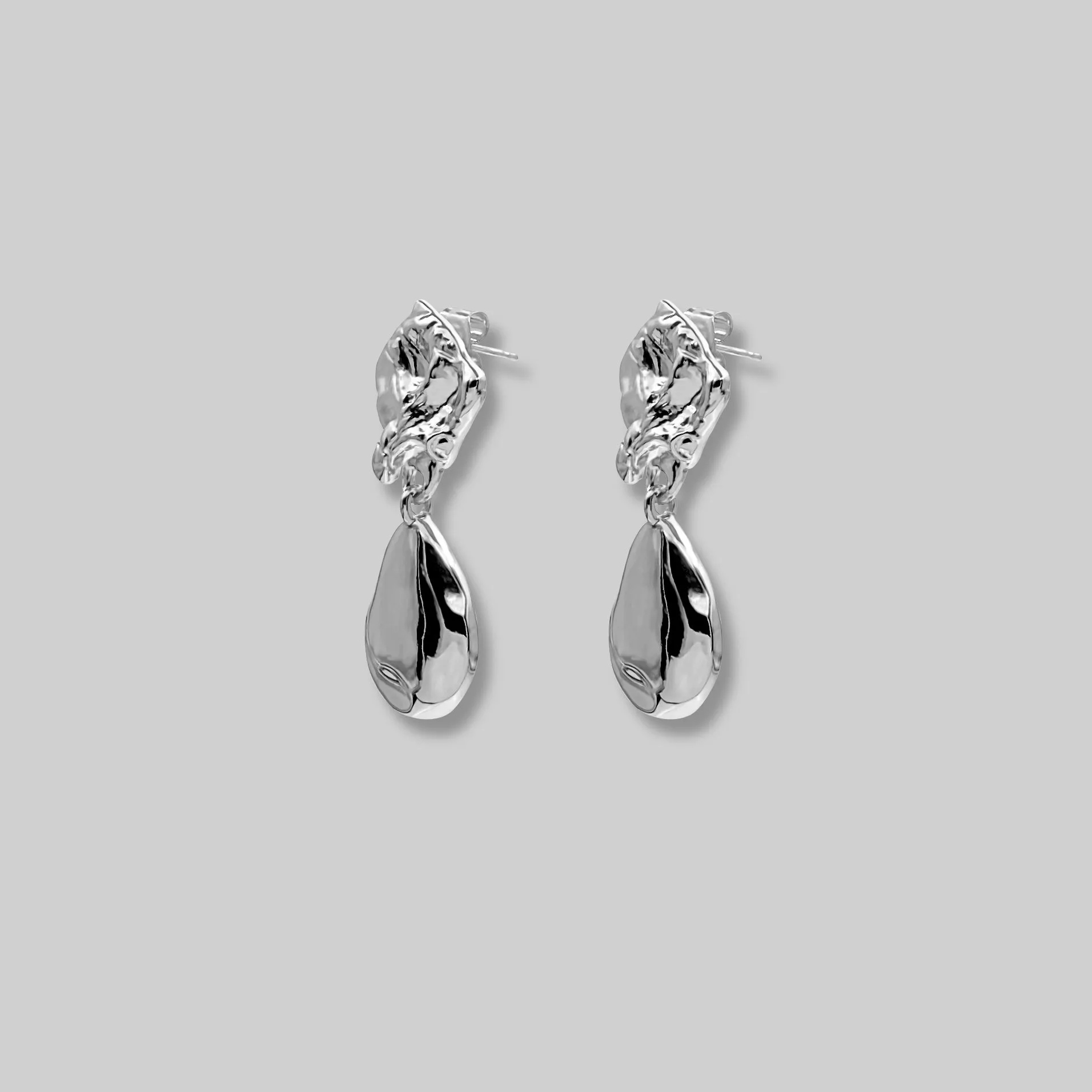 Large Wrinkle Teardrop Earrings
