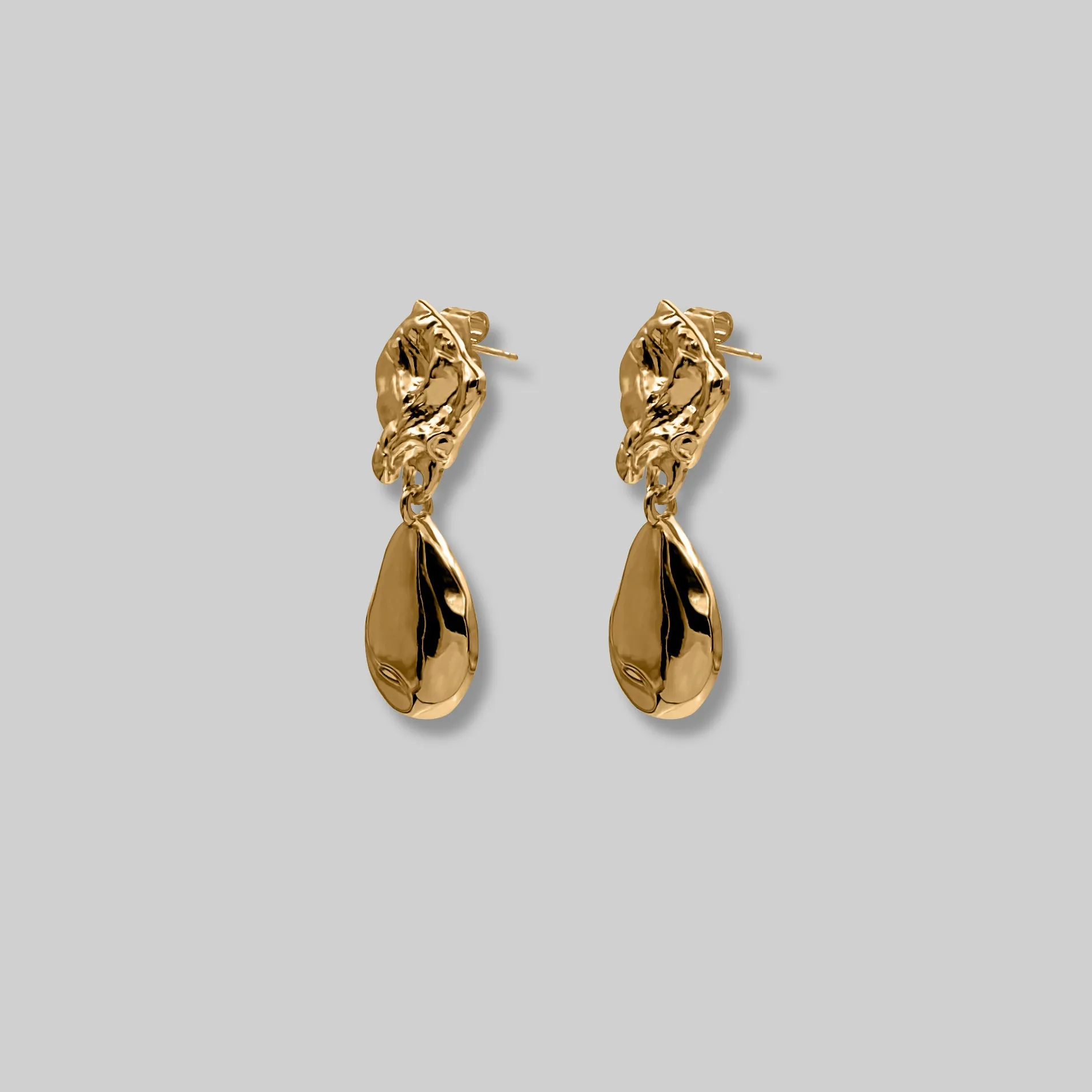 Large Wrinkle Teardrop Earrings