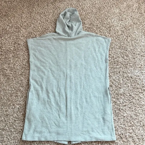 Lauren Ralph Lauren Preppy Knit Gray Hooded Sleeveless Zip-Up Sporty Vest Sz XL