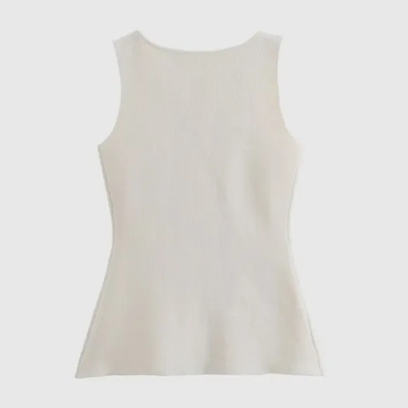 LD-08 Chic White Button-Down vest