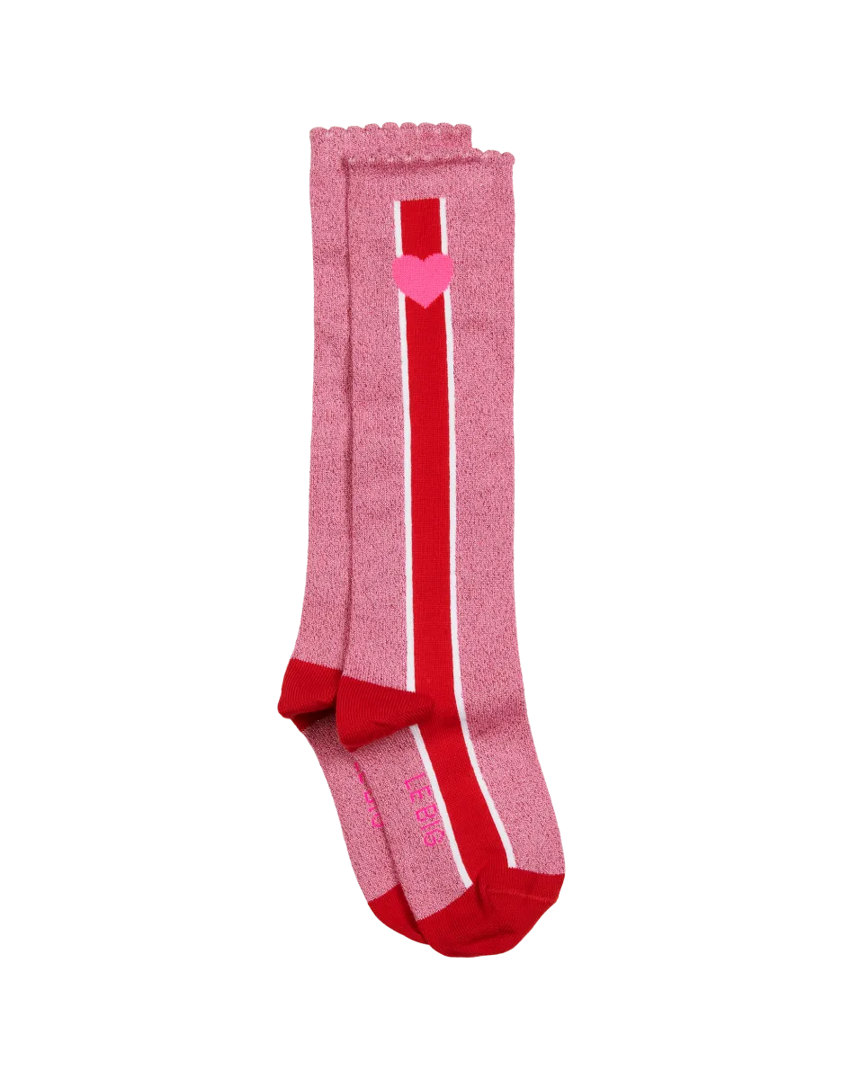 LE BIG  Steffie Pink Knee High Socks