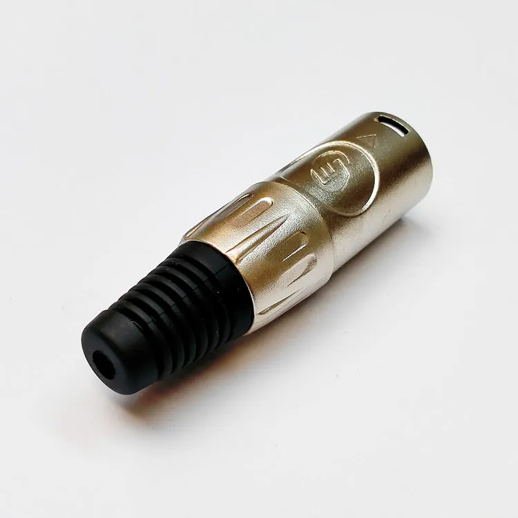 Leem Male Heavy Duty XLR Cable Connector in Nickel (Pk-1)