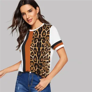 LEOPARD BLOCK TOP
