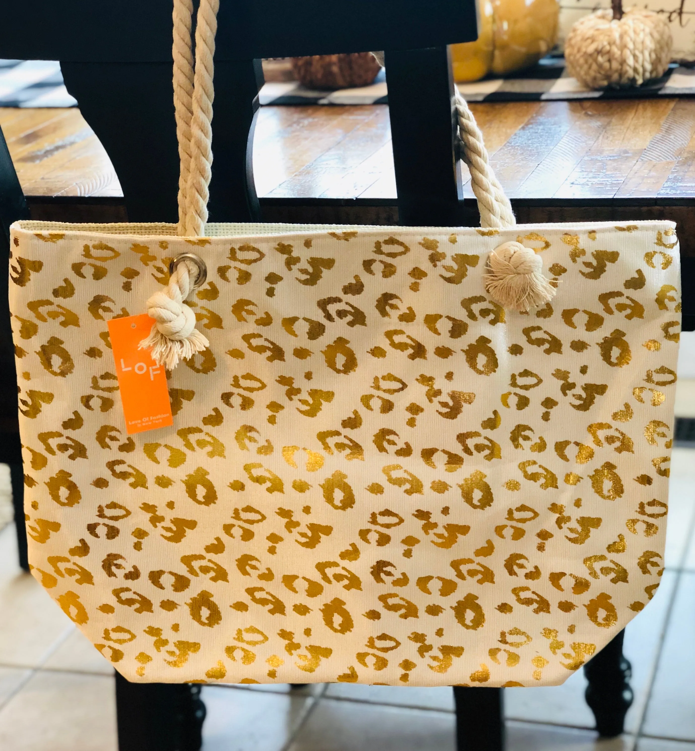 Leopard Foil Print Totes