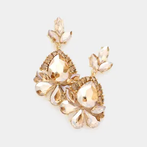 Little Girls Light Topaz Crystal Pageant Earrings | 346164