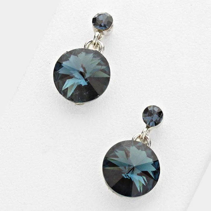 Little Girls Navy Dangle Earrings | 120694