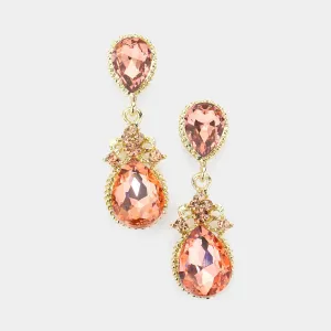 Little Girls Peach Teardrop Earrings  | 535778