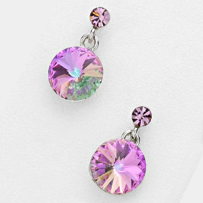 Little Girls Violet Dangle Earrings  | 120698