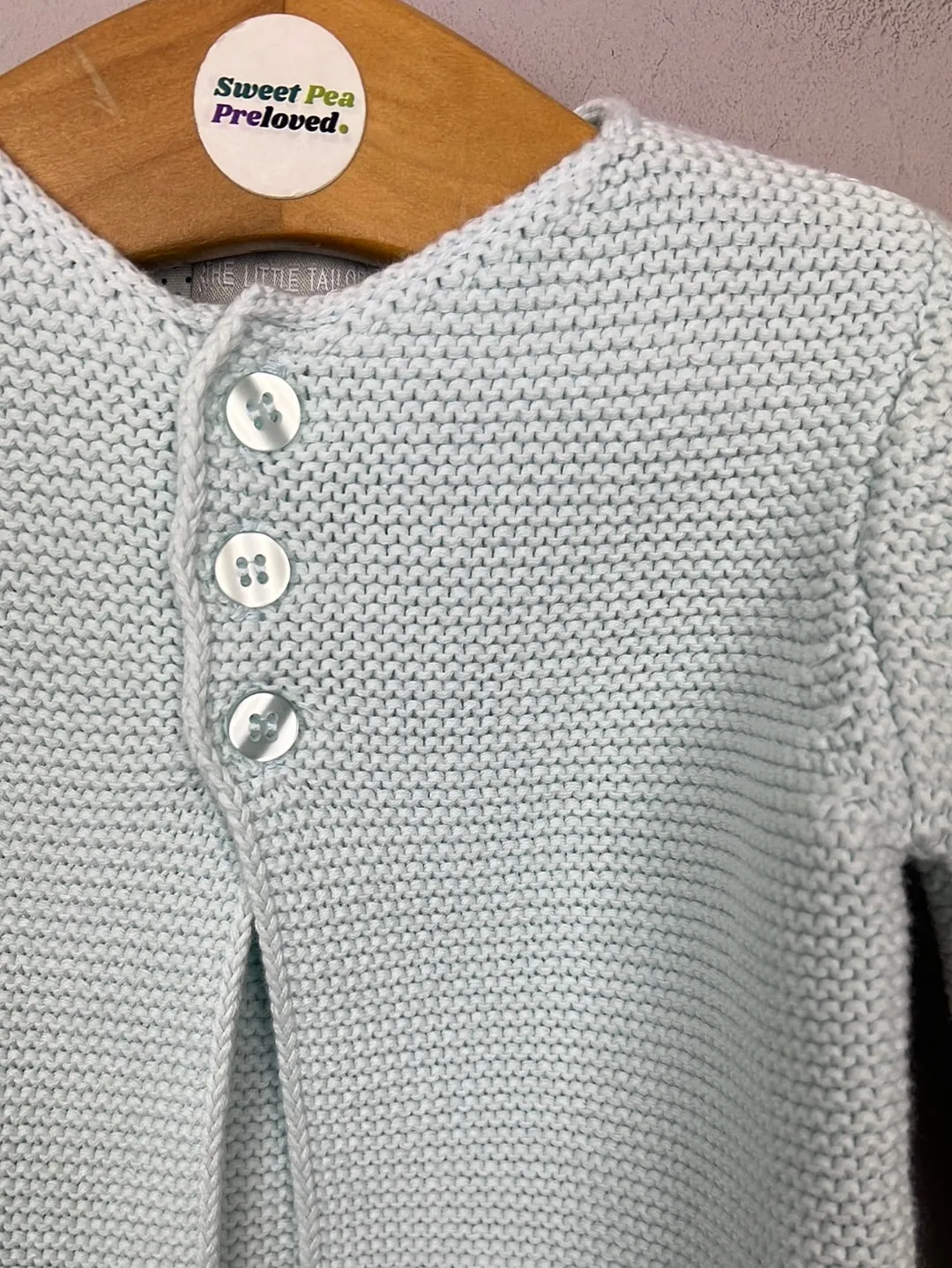 Little Tailor Pale Aqua Cardigan 0-3m