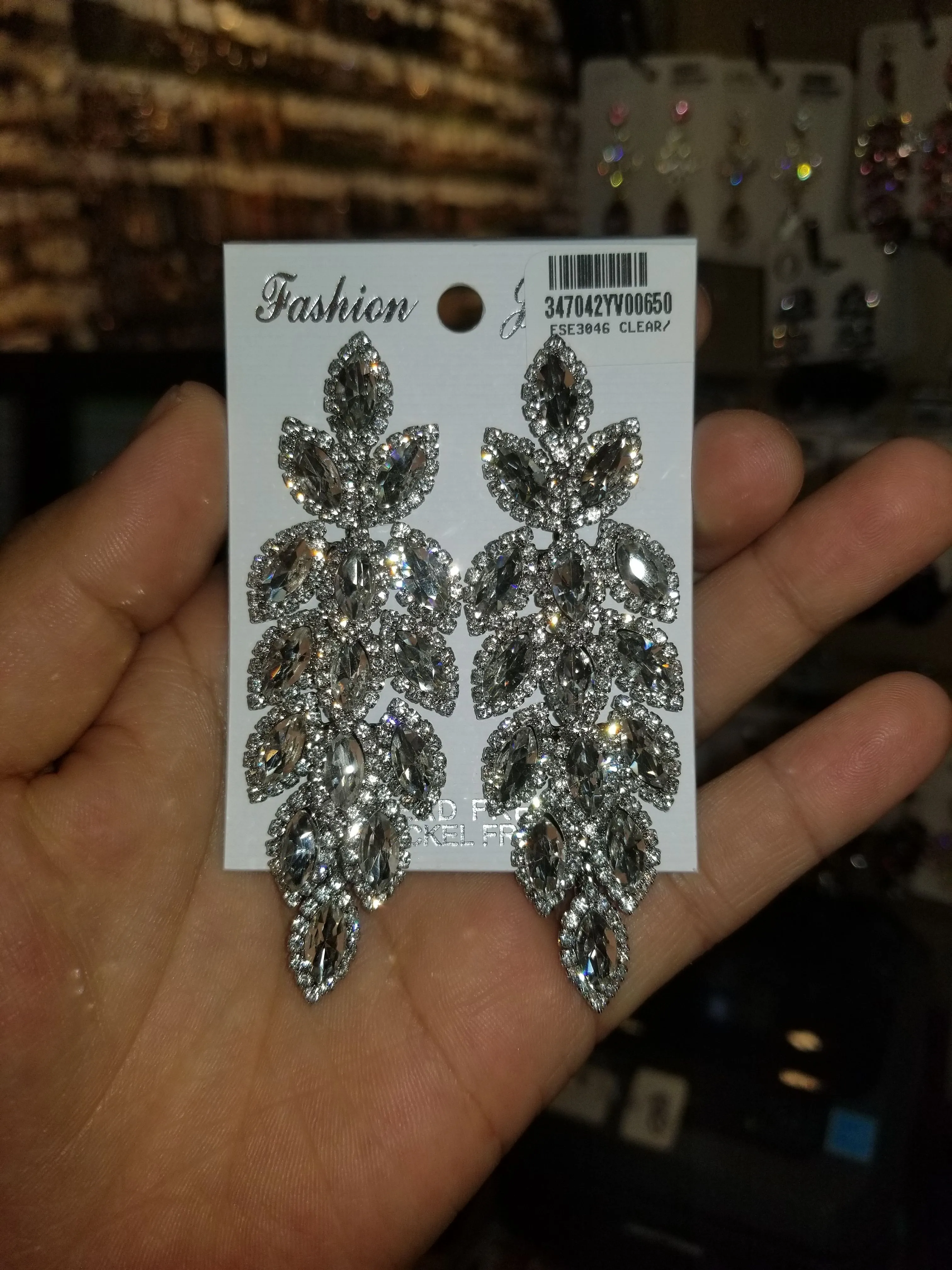 Long AB Crystal Marquise Earrings | 347040