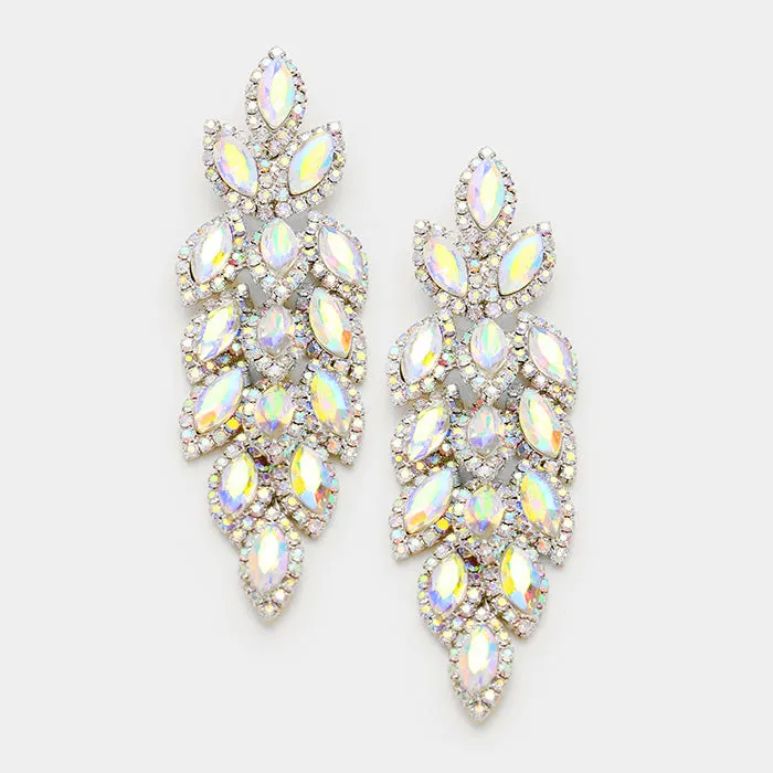 Long AB Crystal Marquise Earrings | 347040