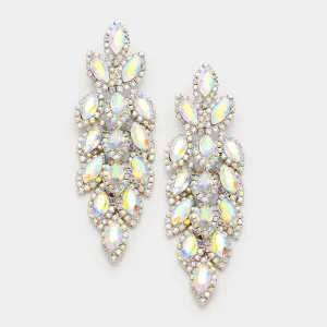Long AB Crystal Marquise Earrings | 347040