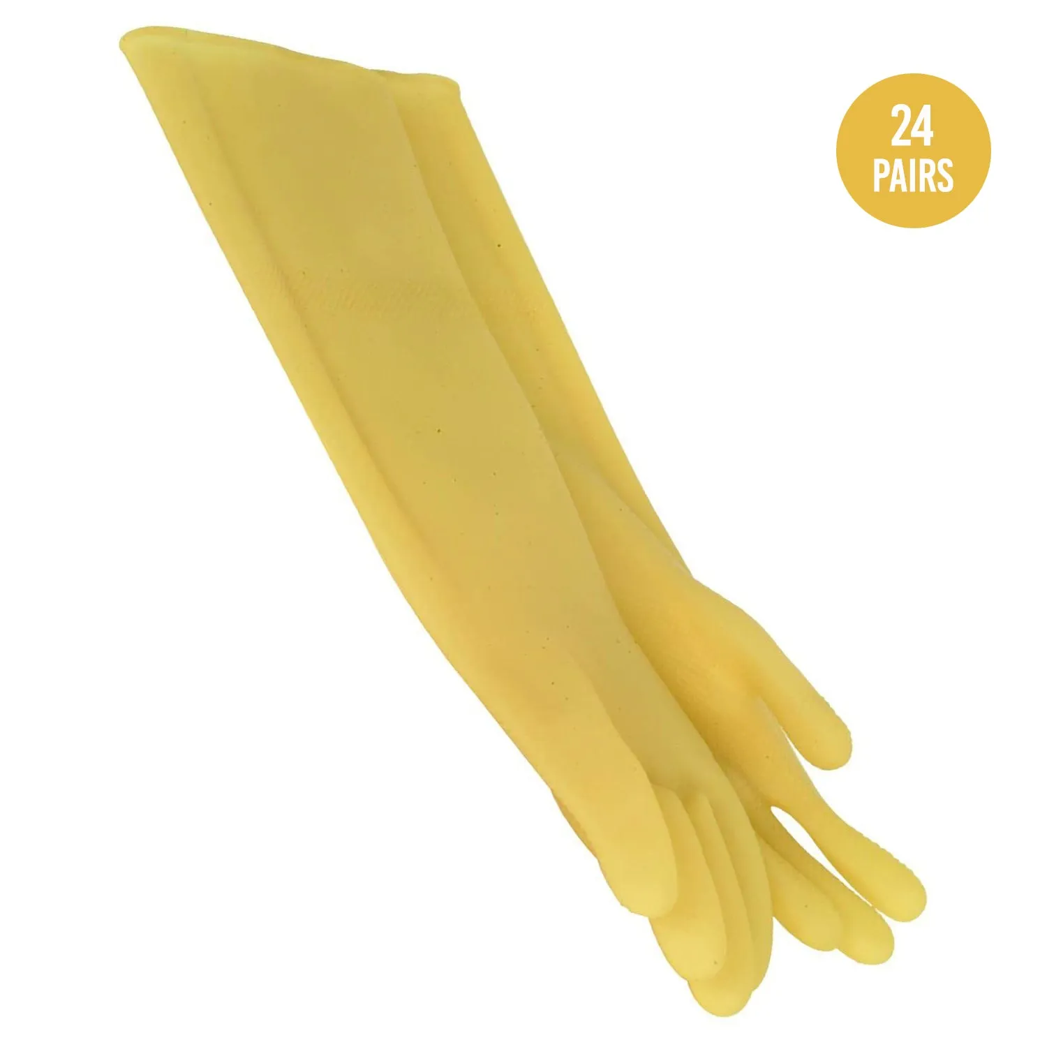 Long Cleaning 8 1/2" X 16" Gloves Yellow for Janitorial (24 Pairs Right Left)
