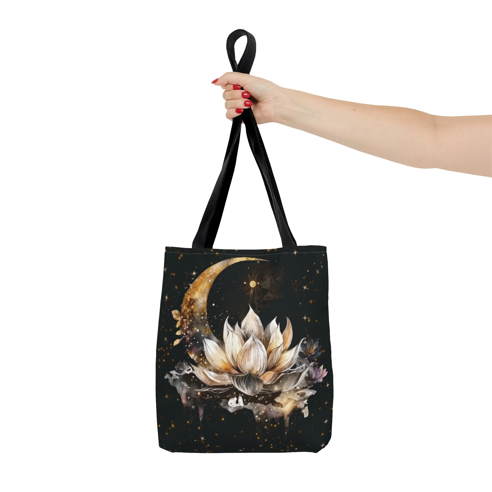 Lotus Moon Tote Bag, Dark Academia Bag, Witchy Bag