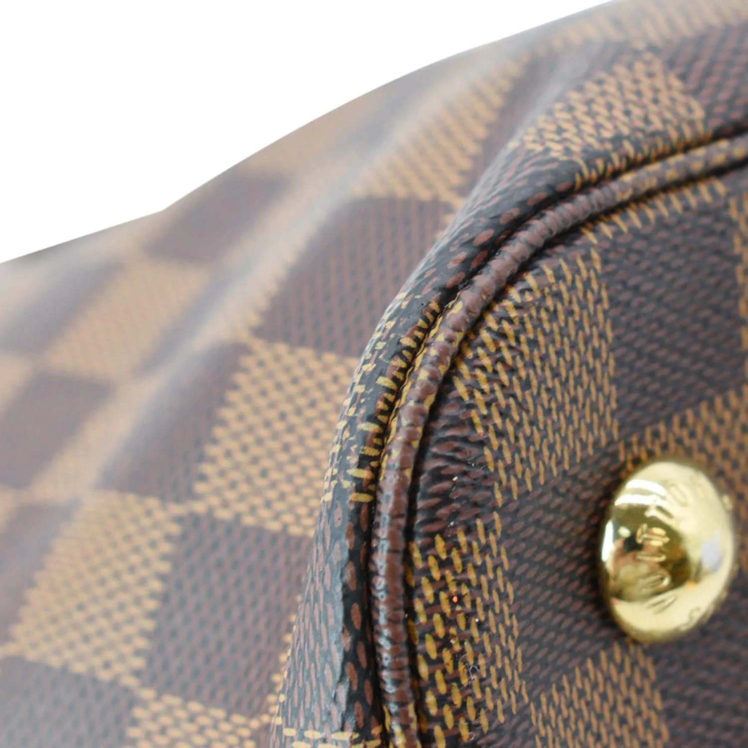LOUIS VUITTON Belmont Damier Ebene Tote Bag Brown