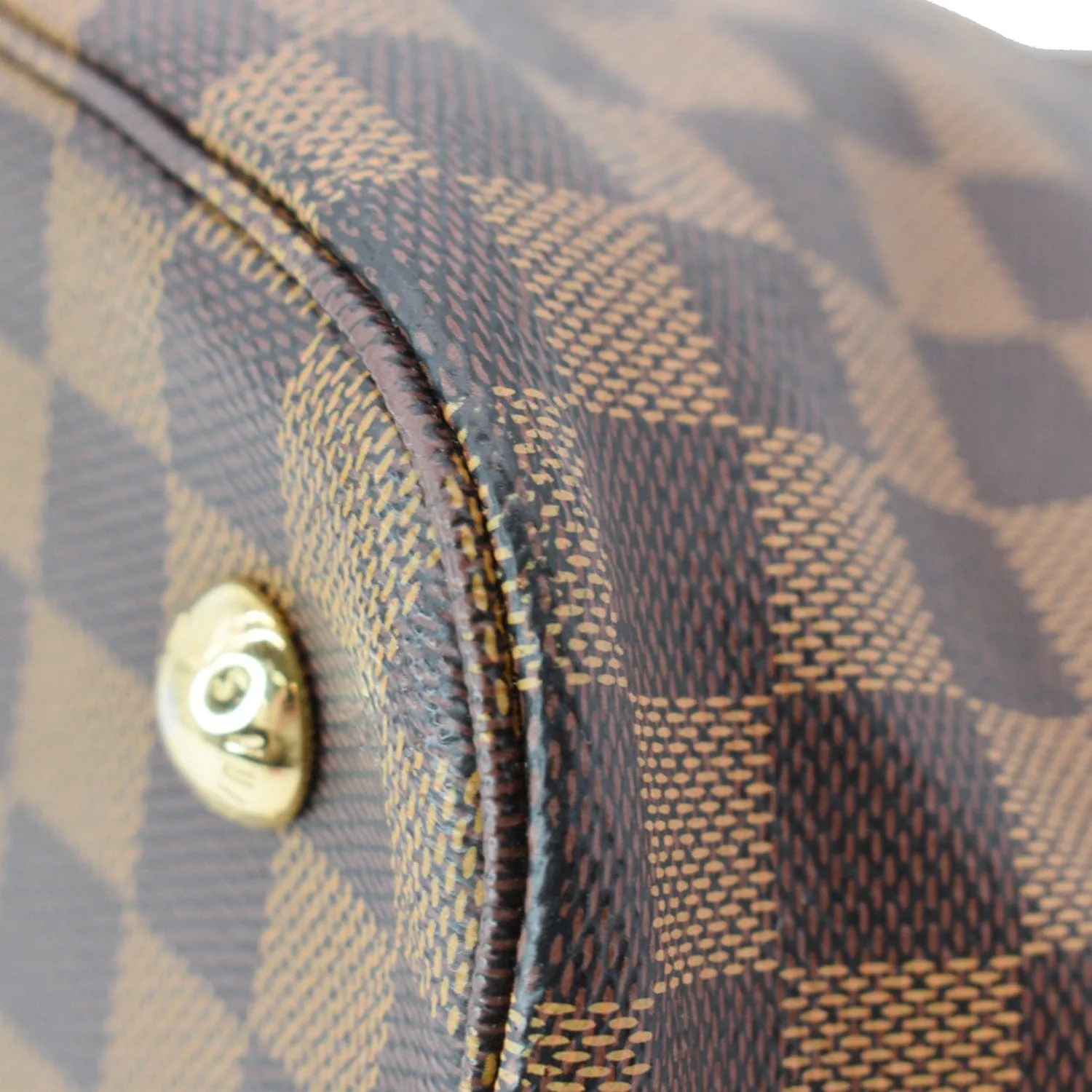 LOUIS VUITTON Belmont Damier Ebene Tote Bag Brown