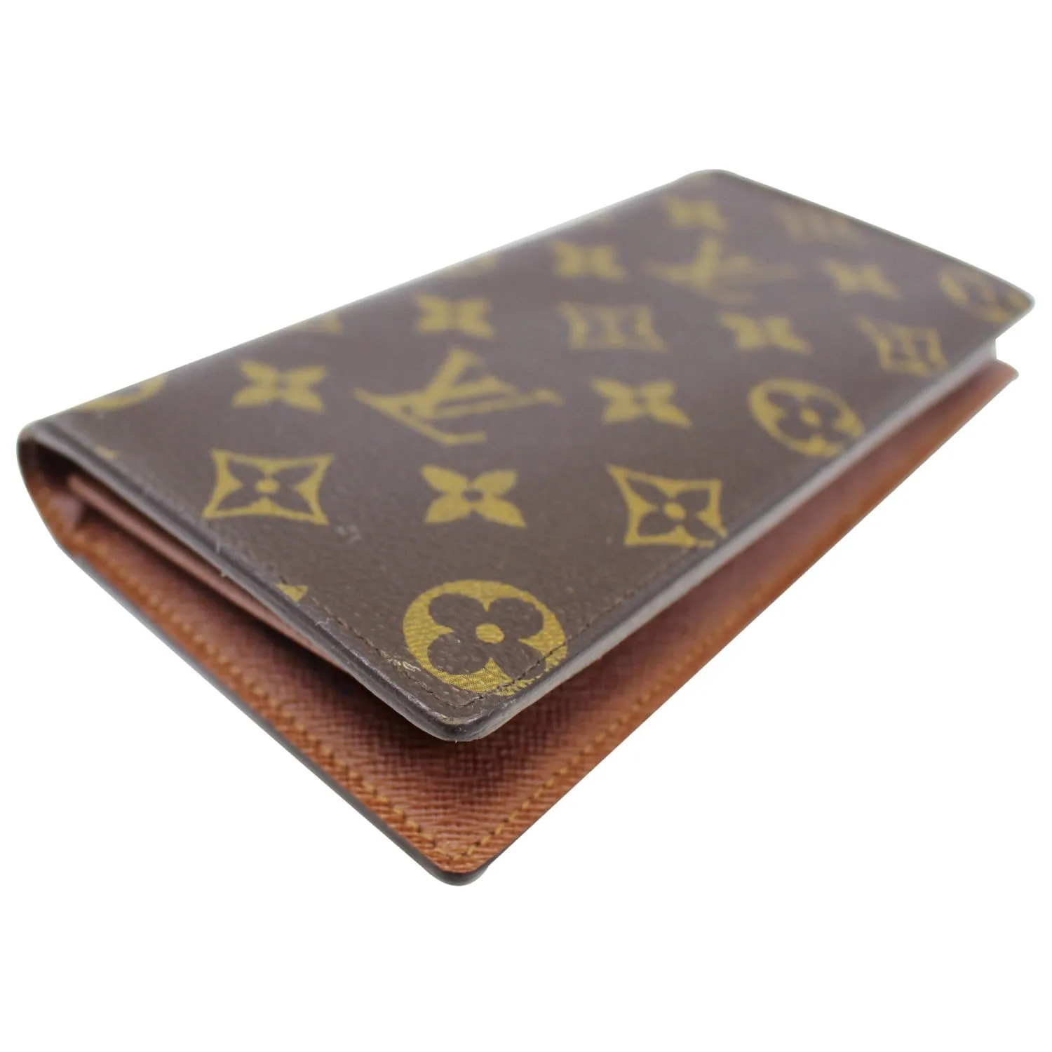 LOUIS VUITTON Brazza Monogram Canvas Wallet Brown