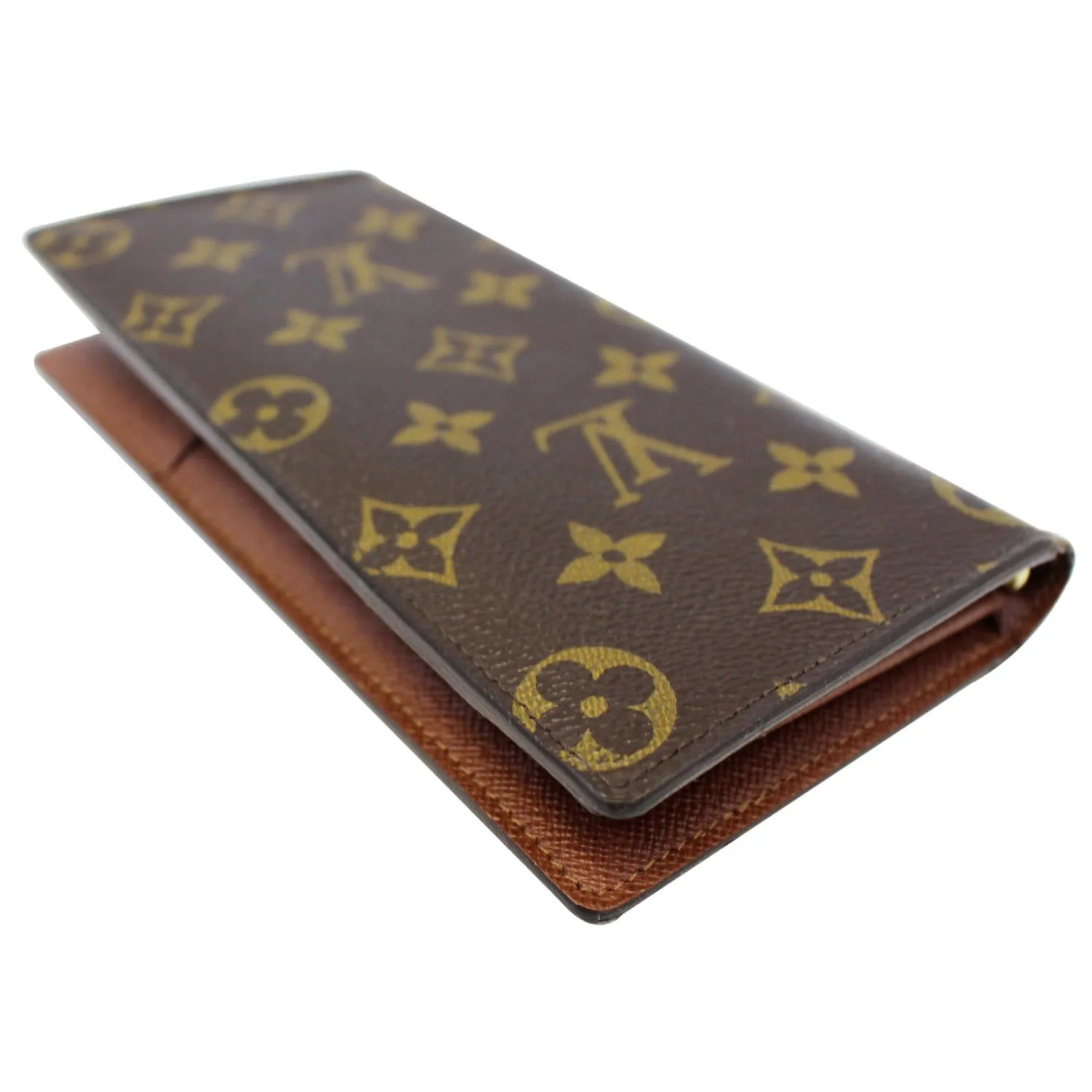 LOUIS VUITTON Brazza Monogram Canvas Wallet Brown