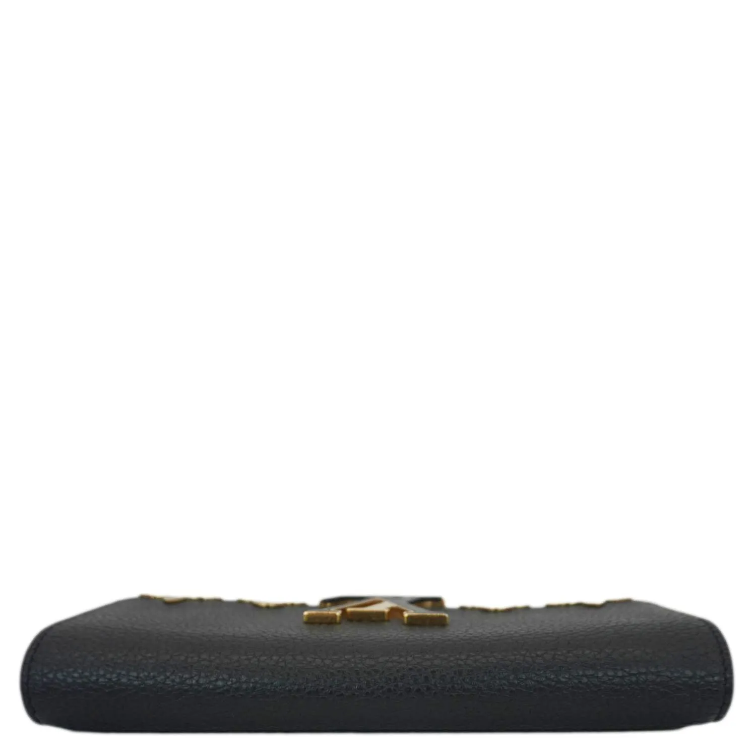 LOUIS VUITTON Capucines Crown Flowers Taurillon Leather Wallet Black