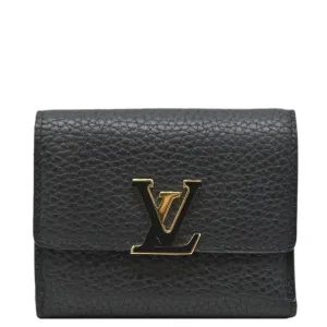 LOUIS VUITTON Capucines XS Taurillon leather Wallet Black