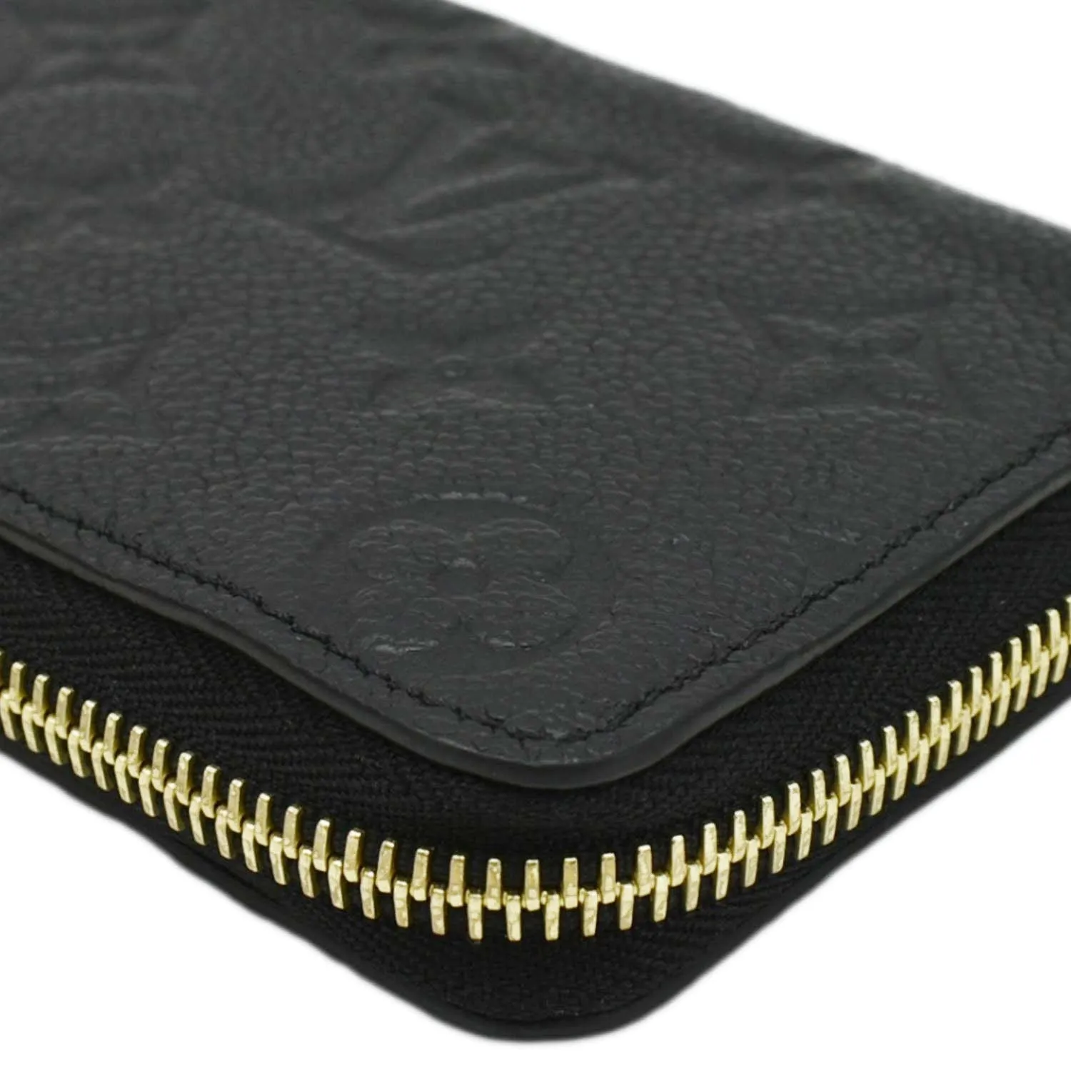 LOUIS VUITTON Clemence Empreinte Leather Wallet Black