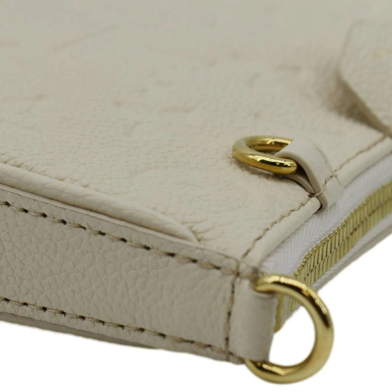 Louis Vuitton Easy Pouch On Strap Empreinte Leather Shoulder Bag Pouch Cream