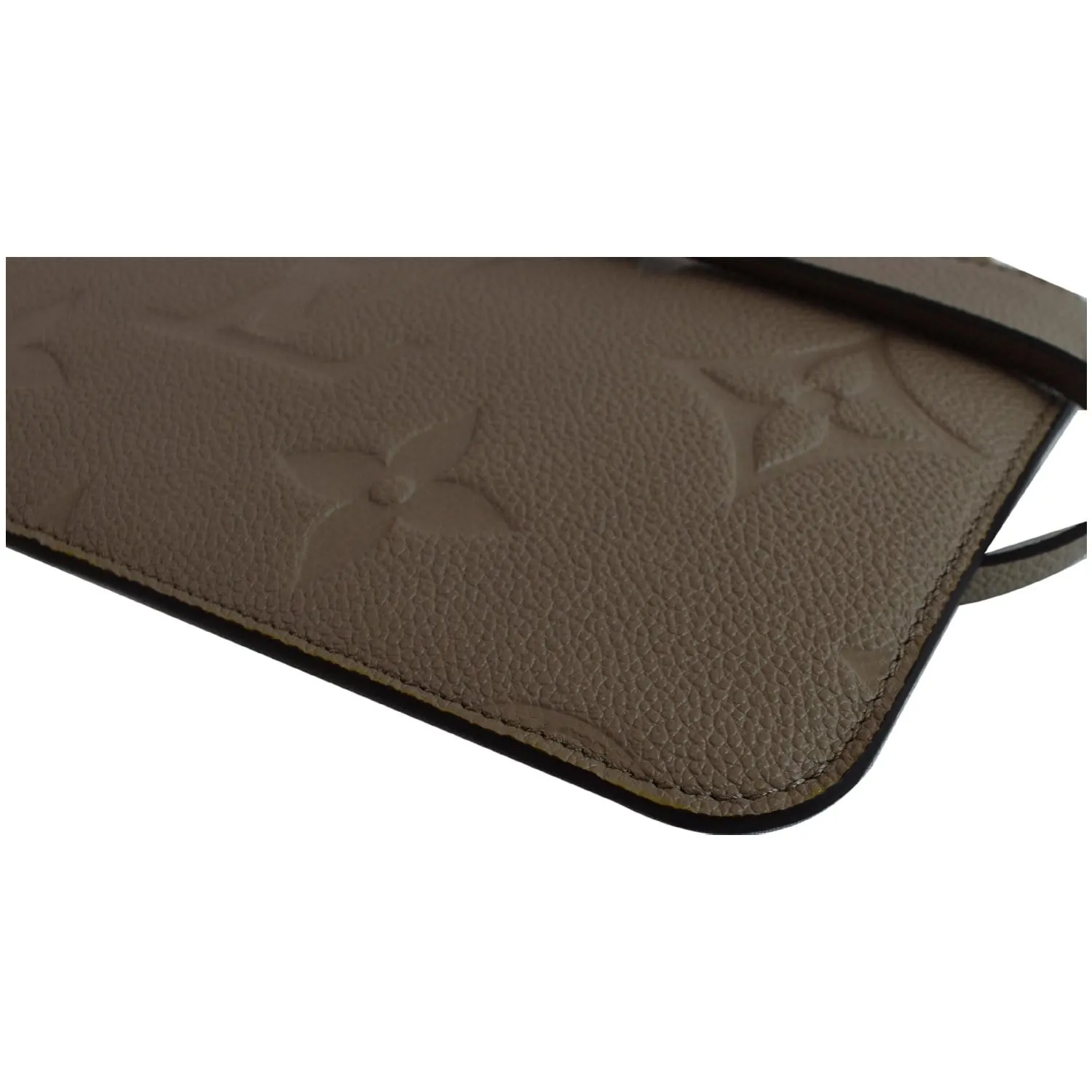 LOUIS VUITTON Empreinte Monogram Neverfull MM Pochette Wristlet Pouch Beige