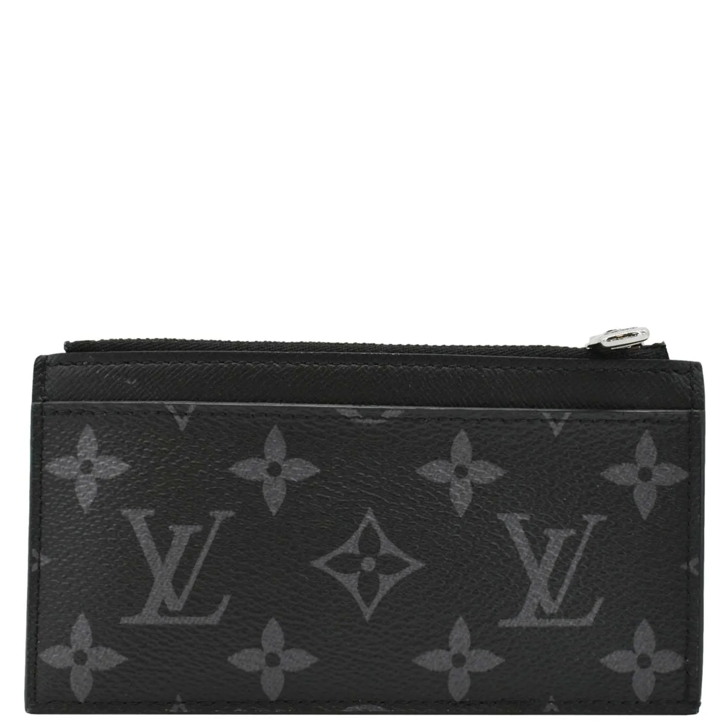 LOUIS VUITTON Monogram Eclipse Canvas Coin Card Holder Black