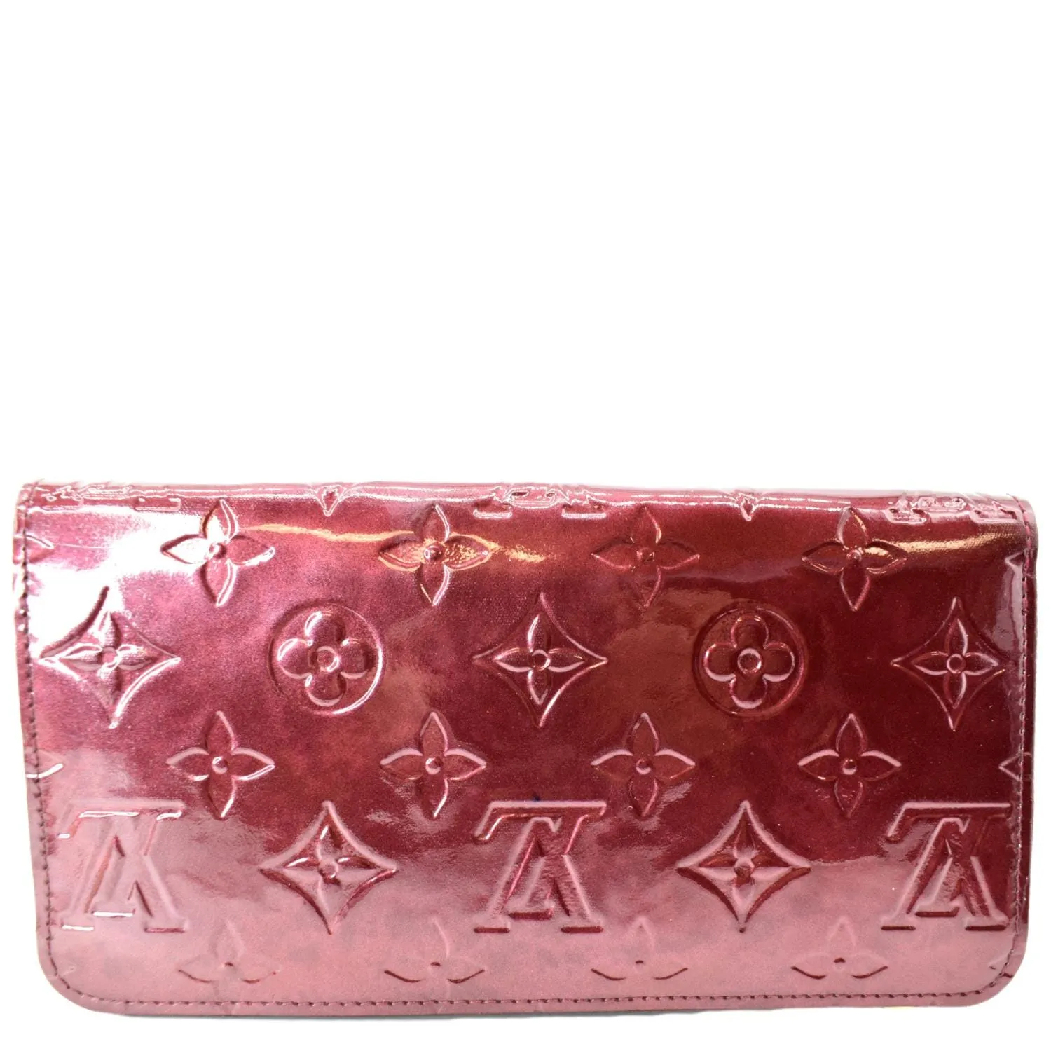 LOUIS VUITTON Monogram Vernis Zippy Wallet Amarante