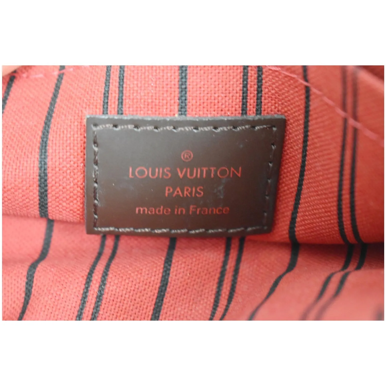 LOUIS VUITTON Neverfull GM Damier Ebene Pochette Wristlet Pouch Brown